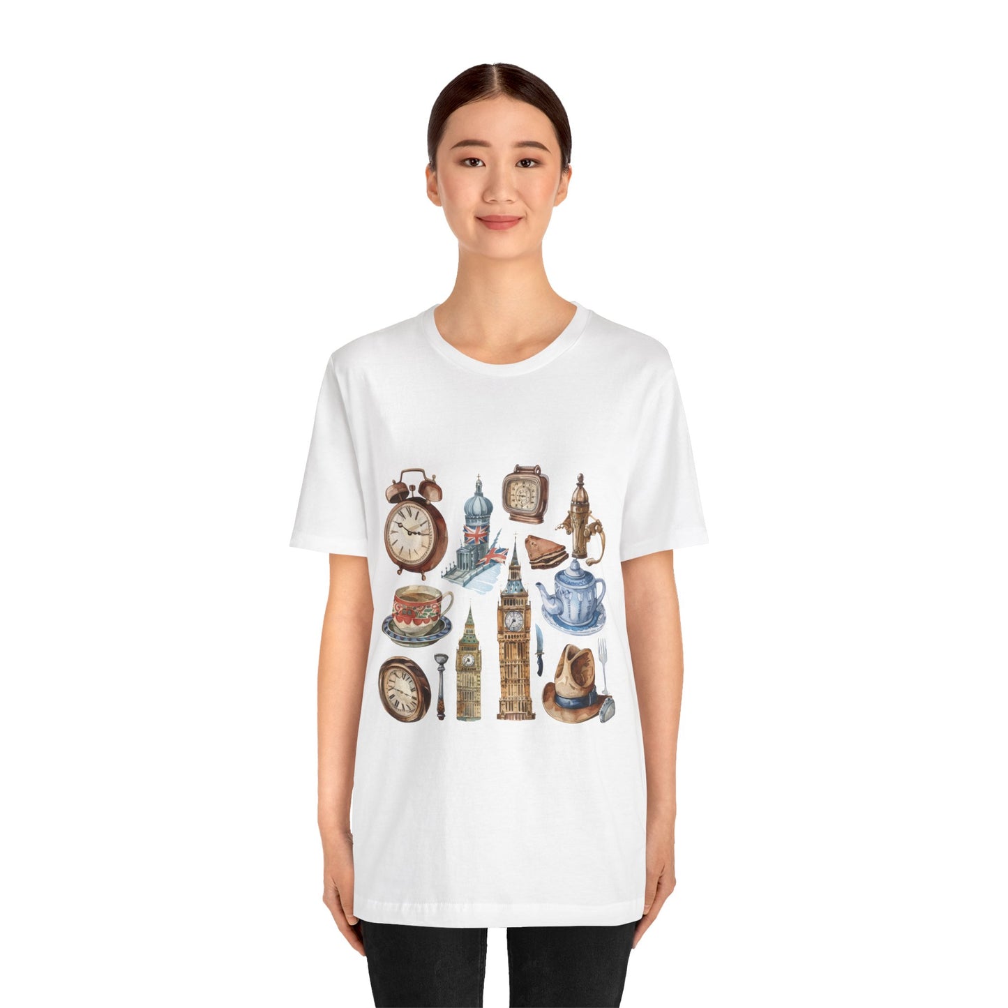 Unisex Jersey Short Sleeve Tee - Echoes of England - Iconic Vintage Illustrations