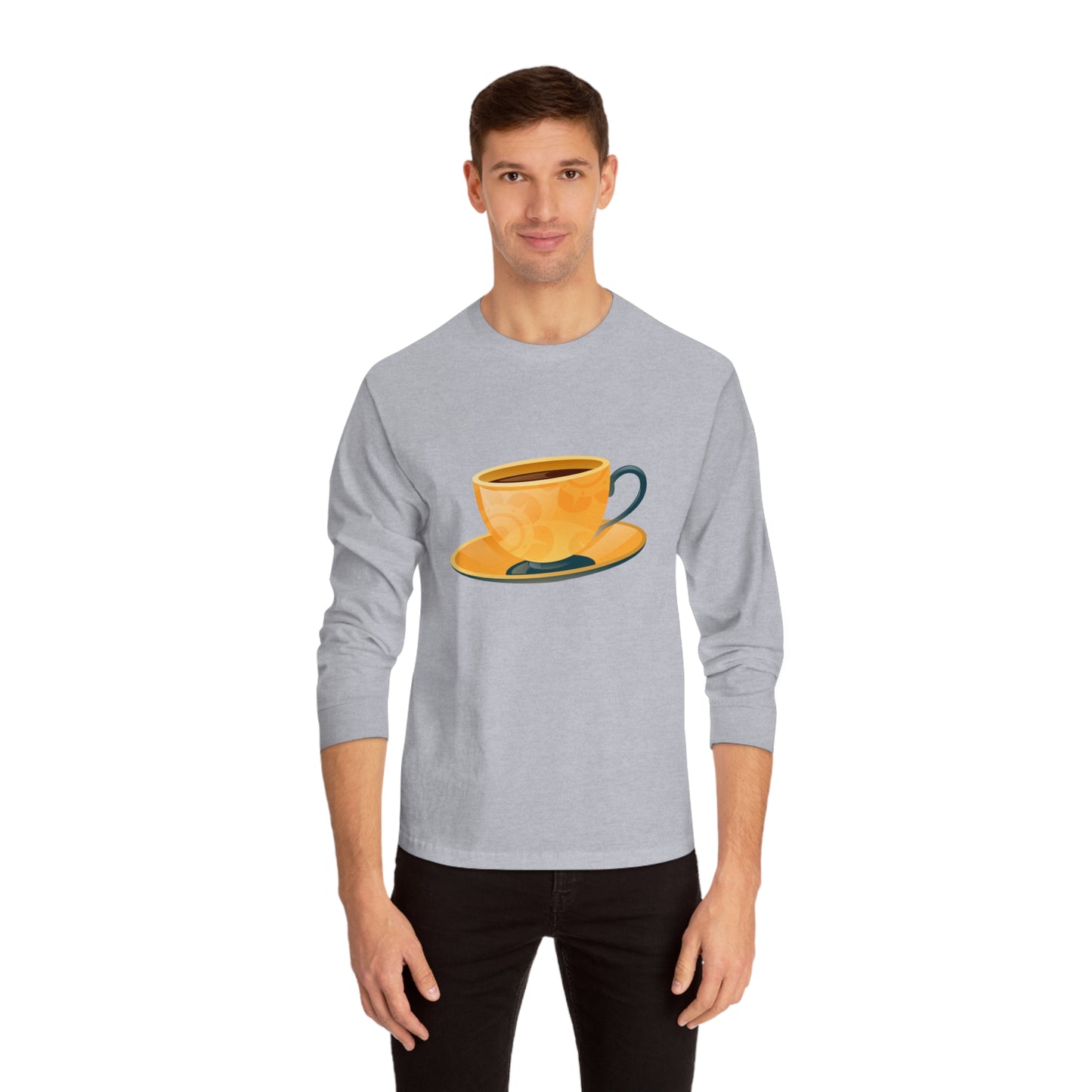 Unisex Classic Long Sleeve T-Shirt - Elegant British Tea Cup - Classic Tea Time Style