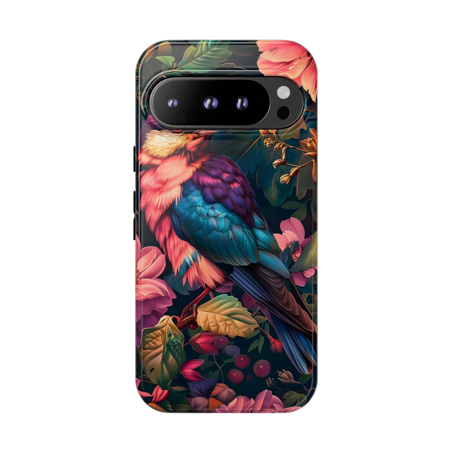 Tough Cases: Vibrant Tropical Bird Phone Case, Floral Smartphone Cover, Nature Lover Gift, Boho Phone Accessory, Cute Bird Case