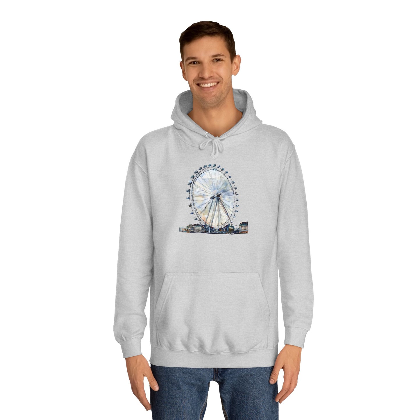 Unisex College Hoodie - London Eye - Iconic Ferris Wheel