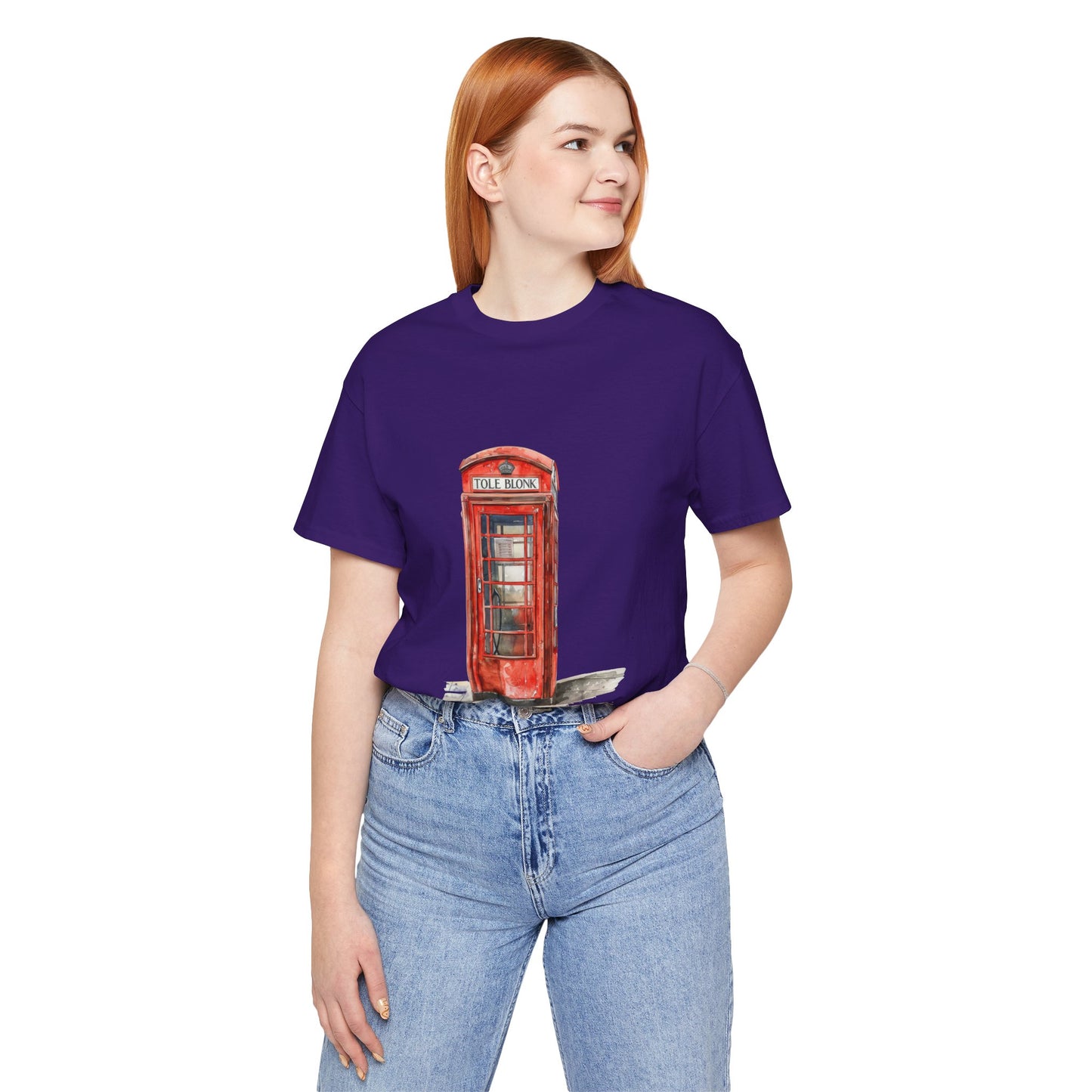 Unisex Jersey Short Sleeve Tee - Iconic British Public Telephone - Classic Red Phone Box