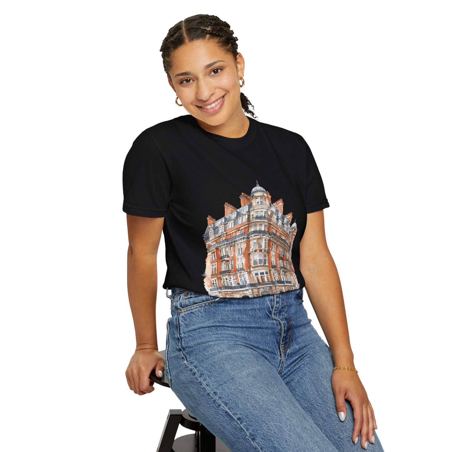 Unisex Garment-Dyed T-shirt - Vintage British Historic Building