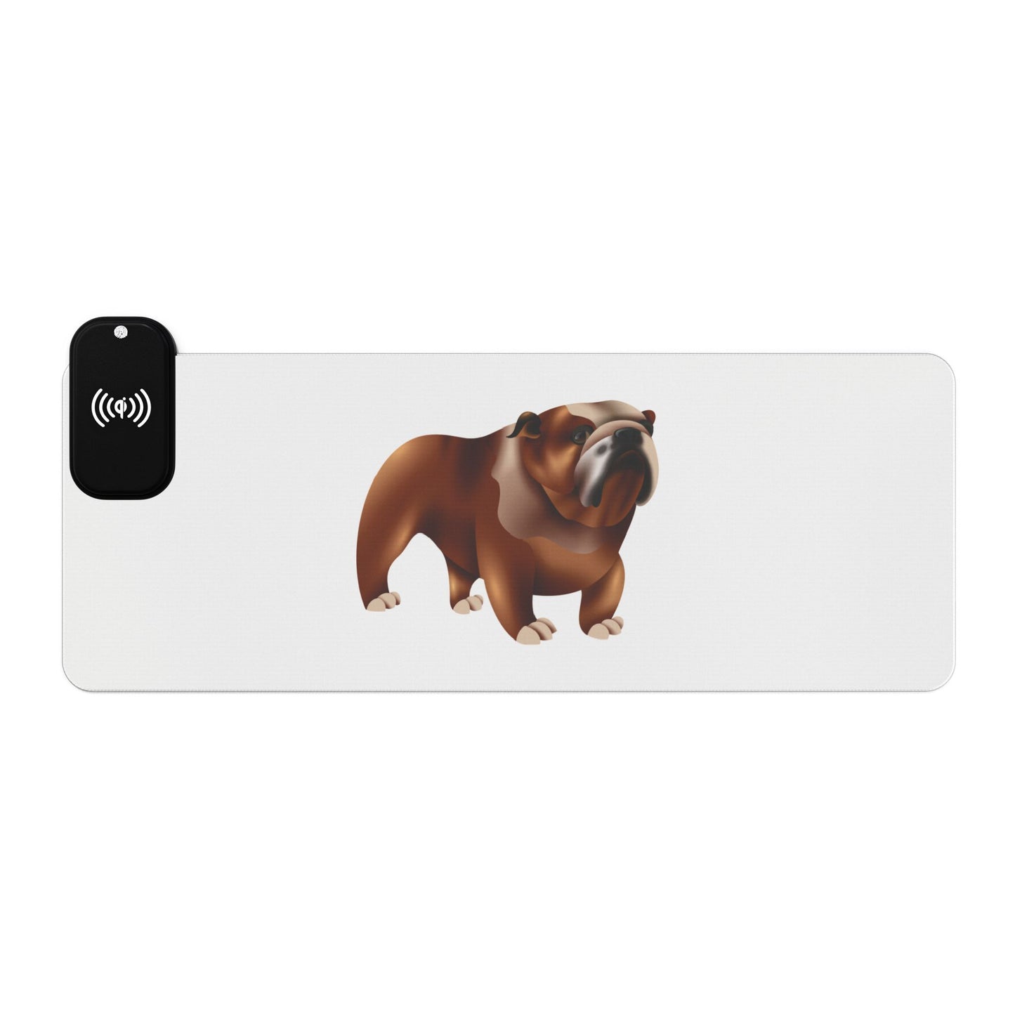 British Bulldog Illustration - LED Gaming Mouse Pad with Wireless Charging - Stylish & Functional Desk Accessory for Gamers, College Students, Home Office, Gifts