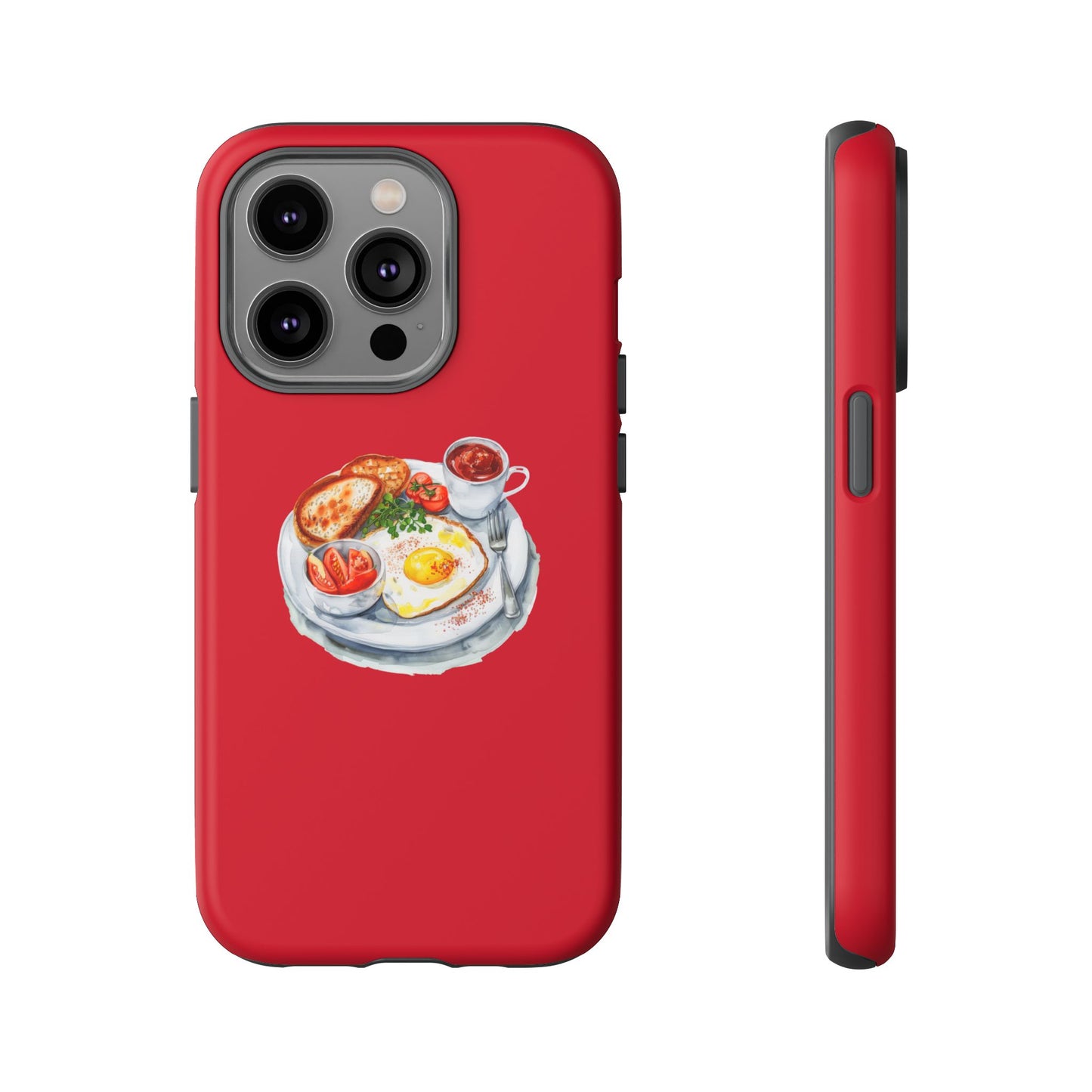Breakfast-Inspired Phone Case, Tough Phone Covers, Foodie Gifts, Unique Accessories, Cute Kitchen Decor, Red Phone Case