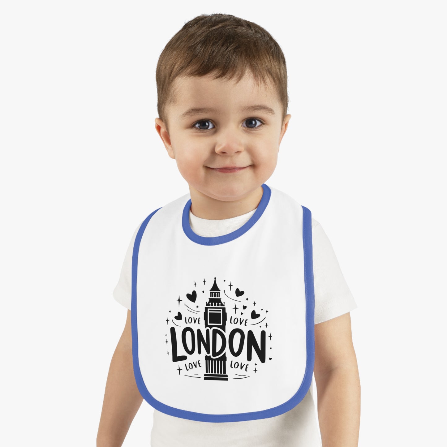 London Love Baby Bib, Cute Baby Gift, Unique Baby Shower Gift, Modern Bib for Infants, Stylish Feeding Accessory