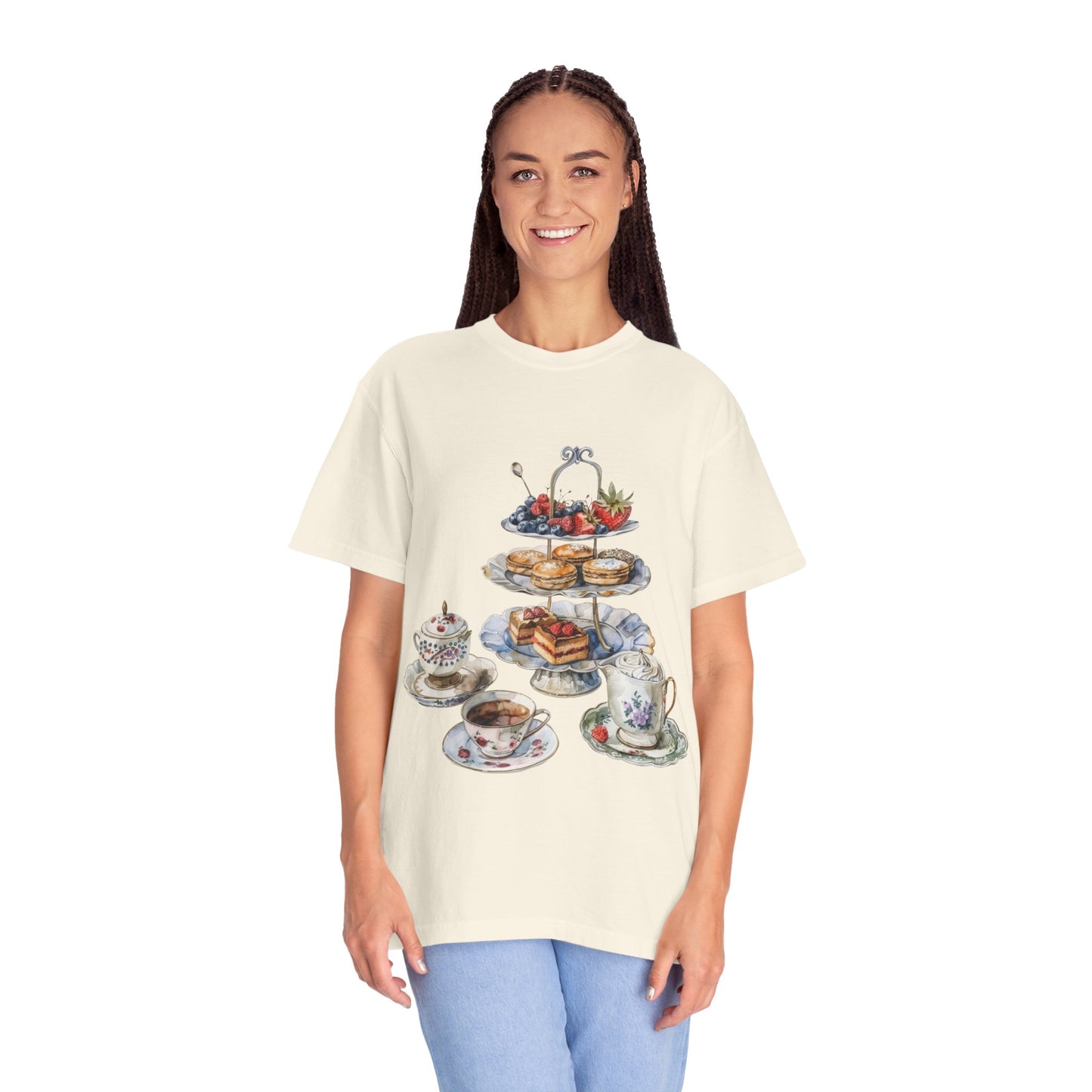 Unisex Garment-Dyed T-shirt - Savoring Britain - A Journey Through British Cuisine