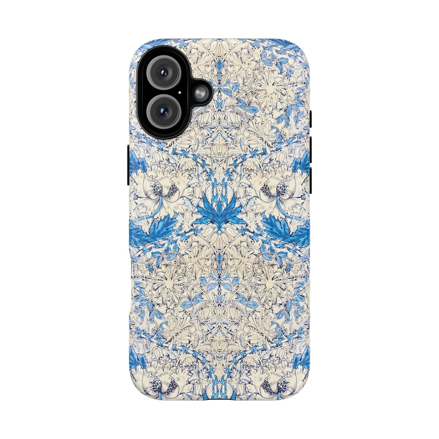 Elegant Floral Phone Case, Tough iPhone Cover, Stylish Mobile Protector, Blue Patterned Case, Unique Gift for Her