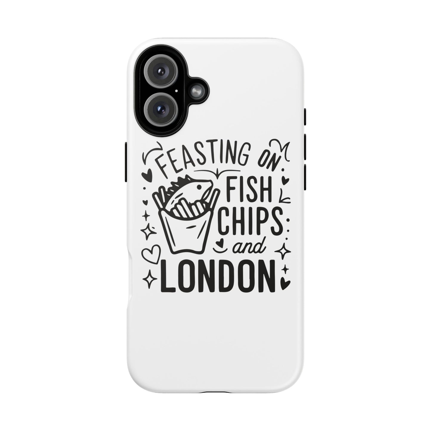 London Fish & Chips Phone Case | Fun Gift for Foodies, Travel Lovers, London Souvenir, Unique Accessories, Personalization Option