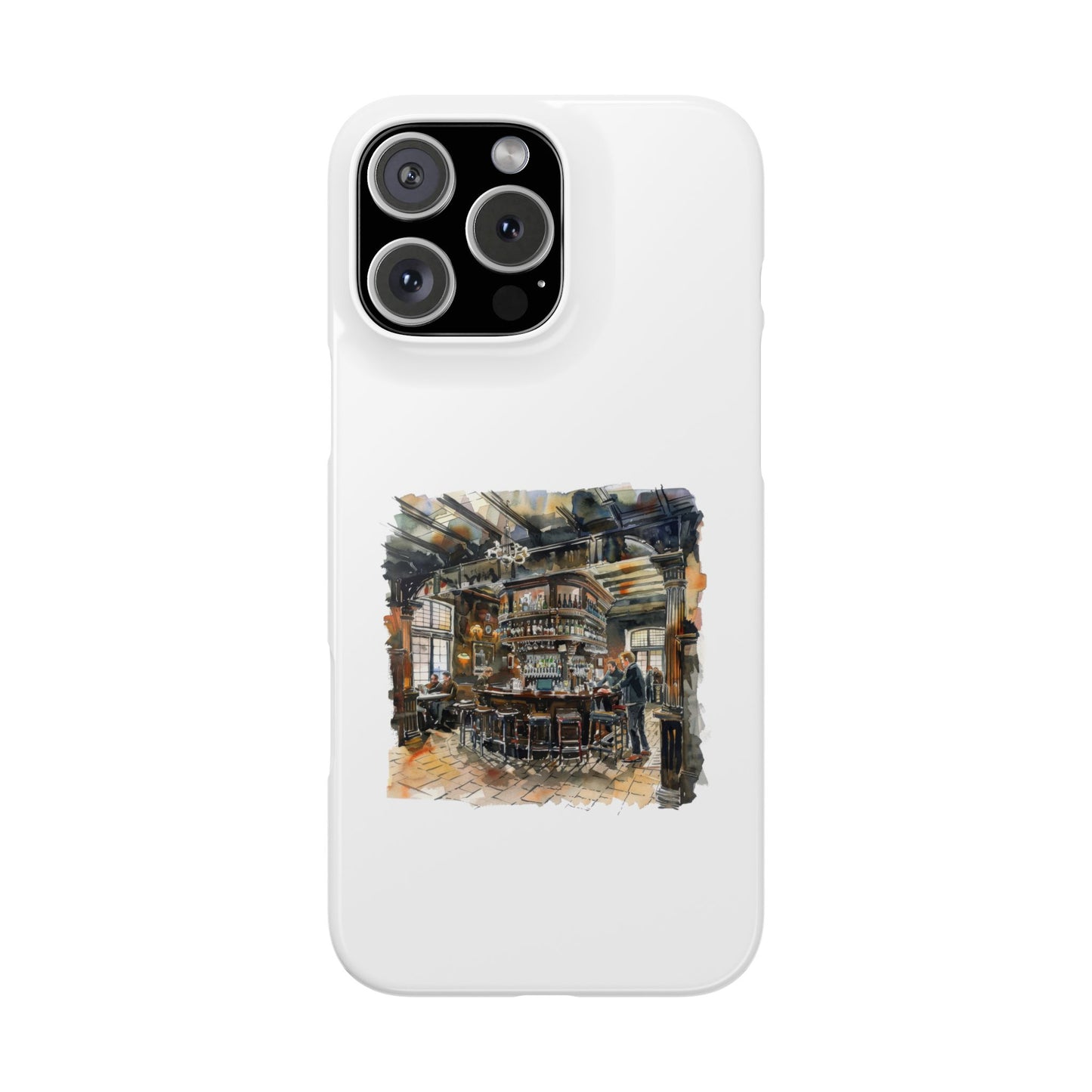Artisan Bar Scene Phone Cases, Custom Slim Cases for Home Decor Lovers, Unique Gift for Bar Enthusiasts, Perfect for Birthdays and Holidays