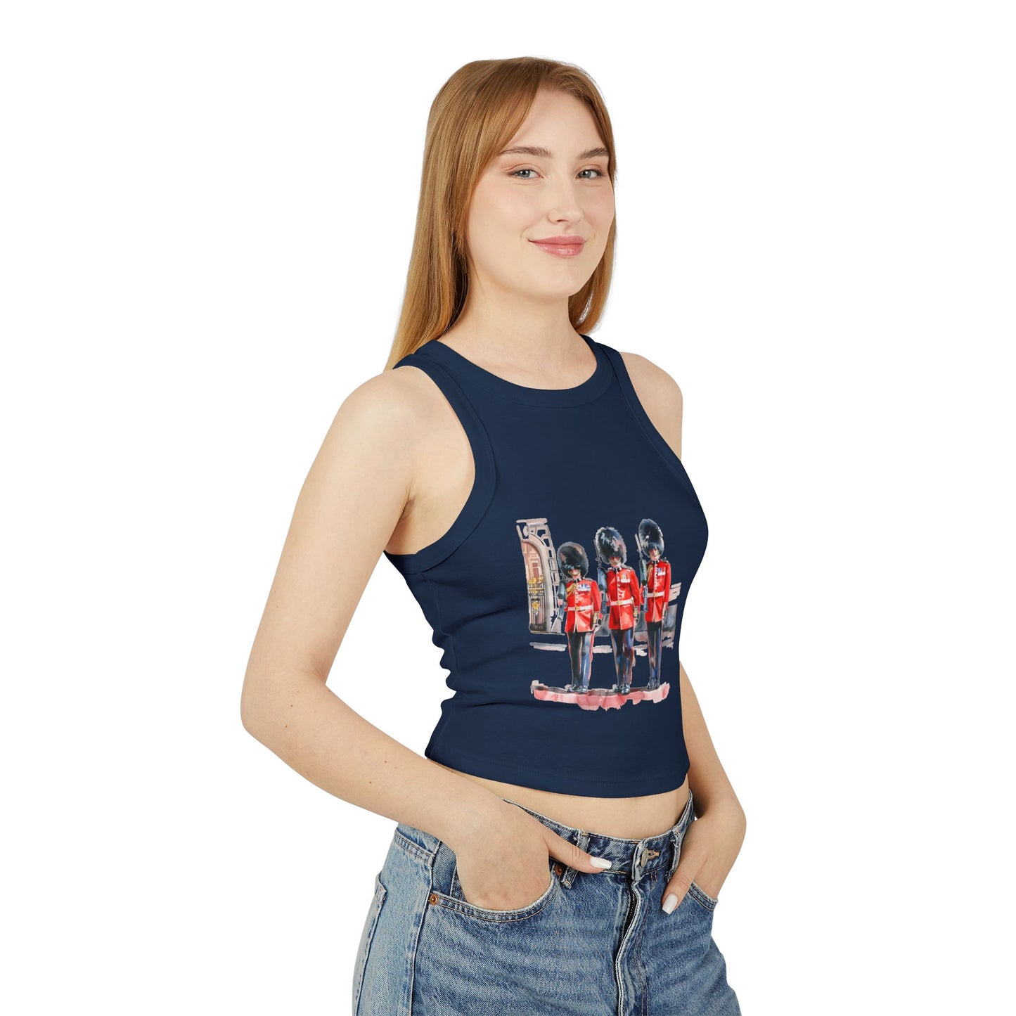 Women's Micro Rib Racer Tank Top - British Royal Guard - Iconic Symbol of Tradition and Honor