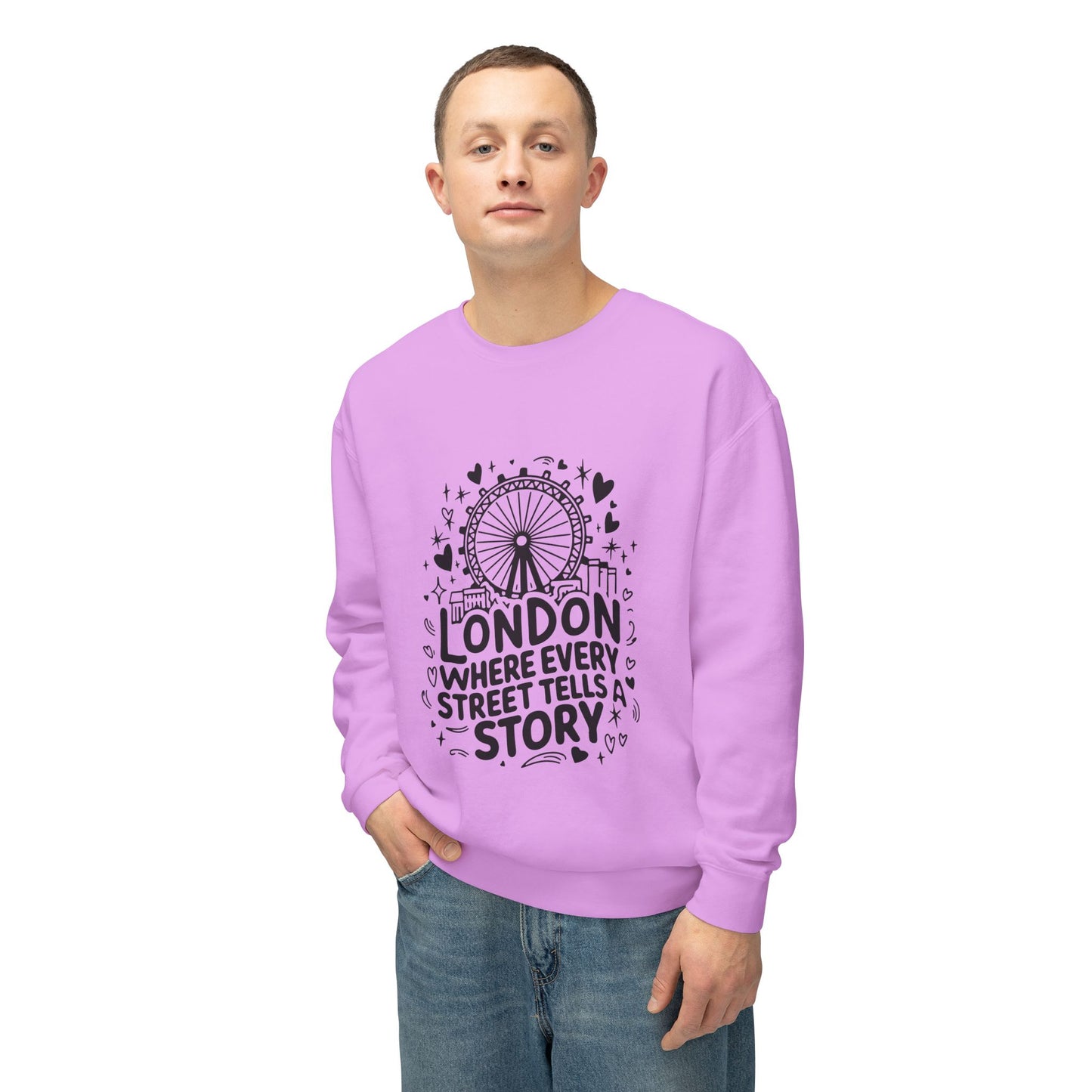 Unisex Lightweight Crewneck Sweatshirt - London's Story Telling Streets