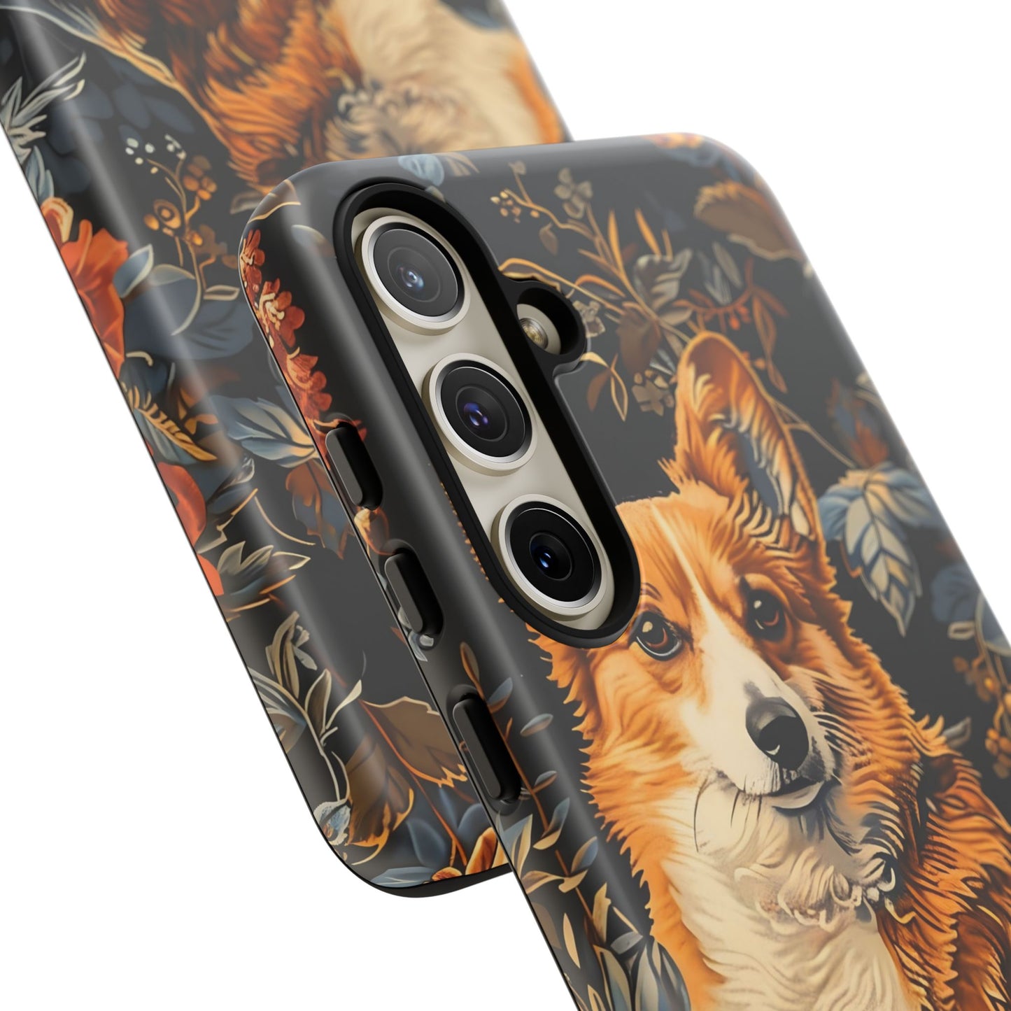 Corgi Floral Phone Case - Tough Cases for Dog Lovers, Cute Pet Accessories, Gift for Dog Owners, Floral Design, Personalized Tech Cover