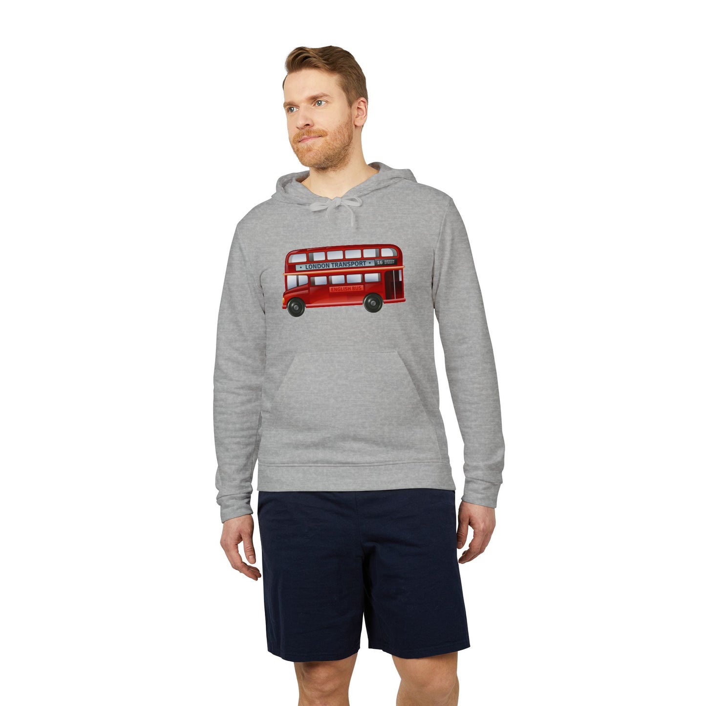 adidas Unisex Fleece Hoodie - Rolling London - The Iconic Double-Decker