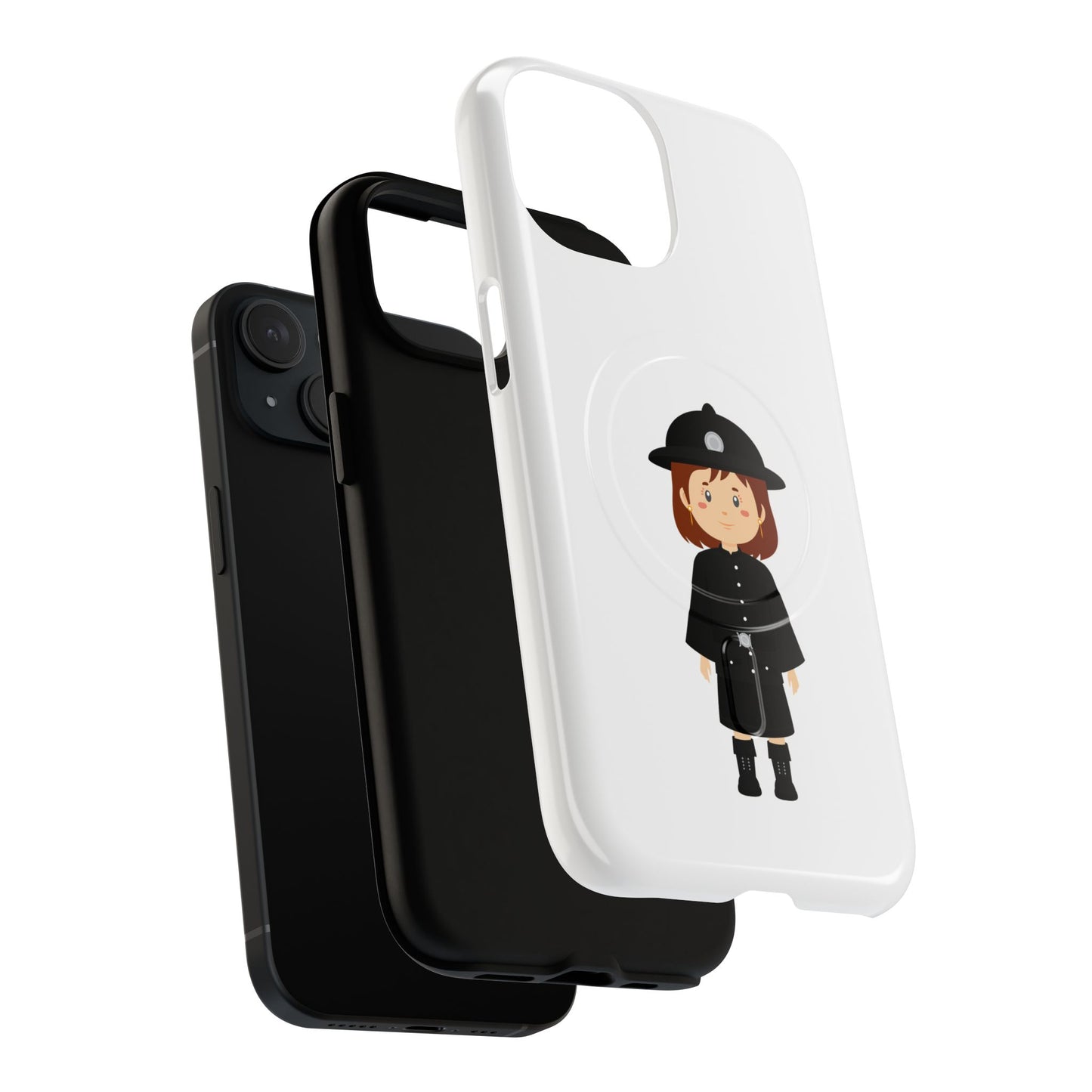 Cute Police Officer Phone Case, Tough Magnetic Case for Kids, Unique Gift for Law Enforcement Fans, Durable Mobile Cover