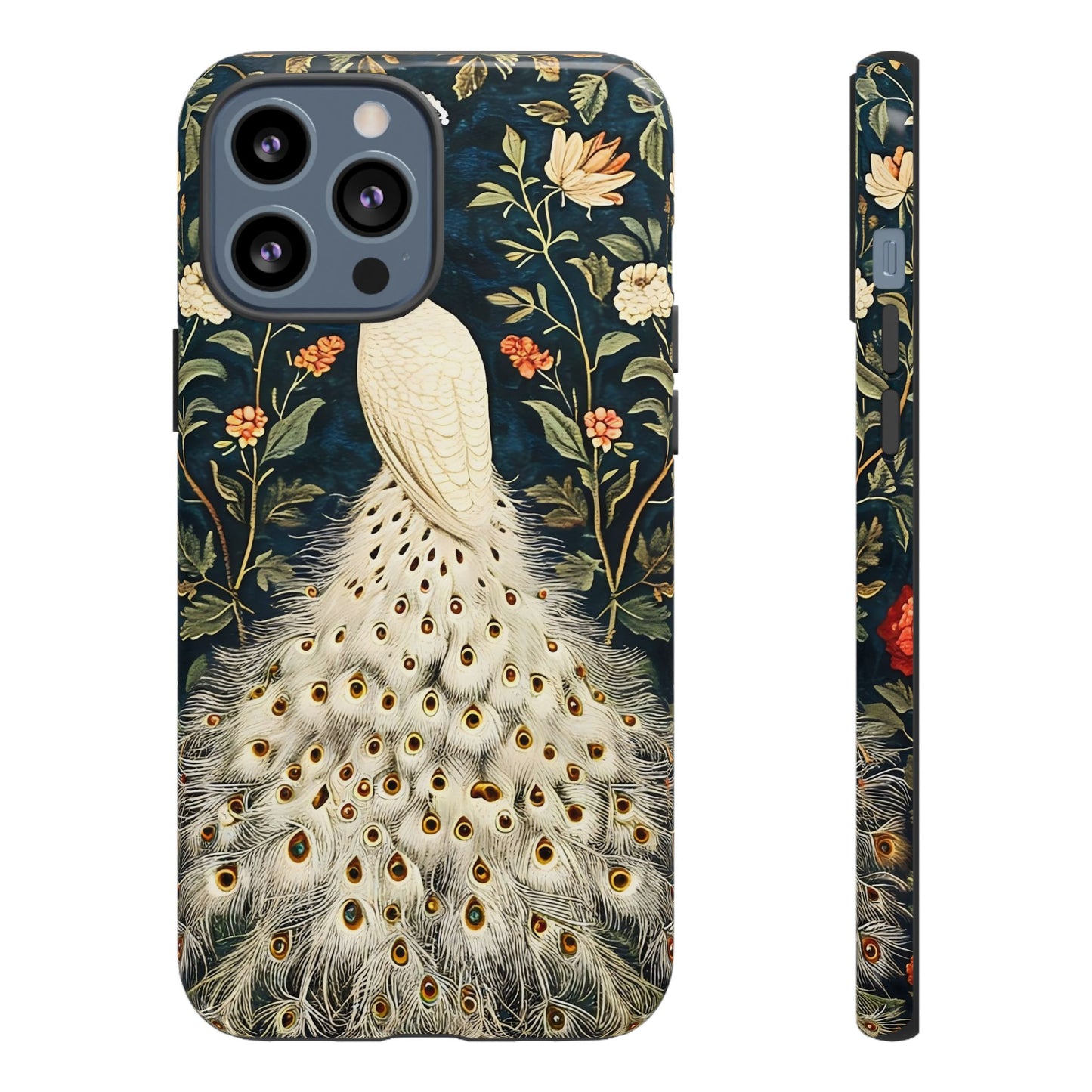 Elegant Peacock Phone Case, Floral Phone Cover, Tough Cases, Stylish Tech Gift, Nature Lover Accessory, Birthday Gift