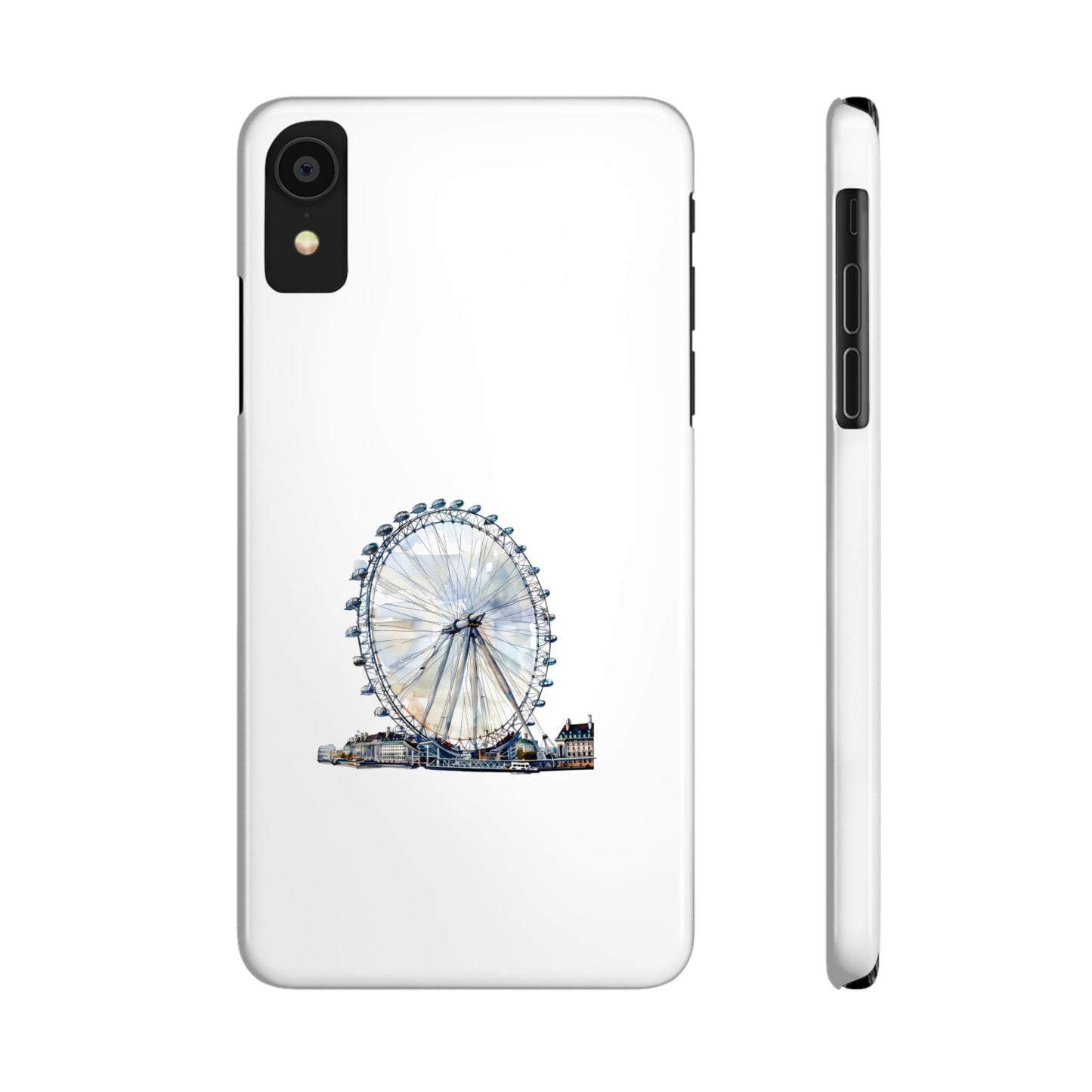 Scenic Slim Phone Cases with London Eye Design, Artistic Phone Holder for Travelers, Minimalist Gift, Stylish Accessory, Durable Protection