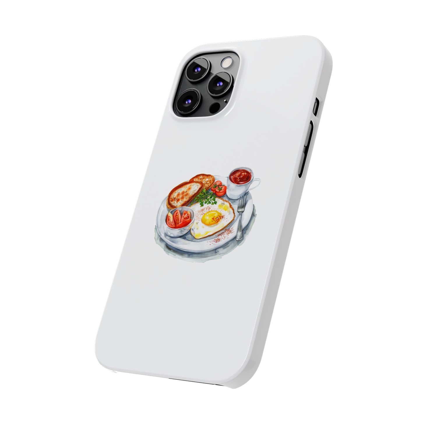 Breakfast Lover Slim Phone Cases, Cute Food Phone Accessories, Coffee Morning Aesthetic, Gift for Foodies, Kitchen Decor Cases