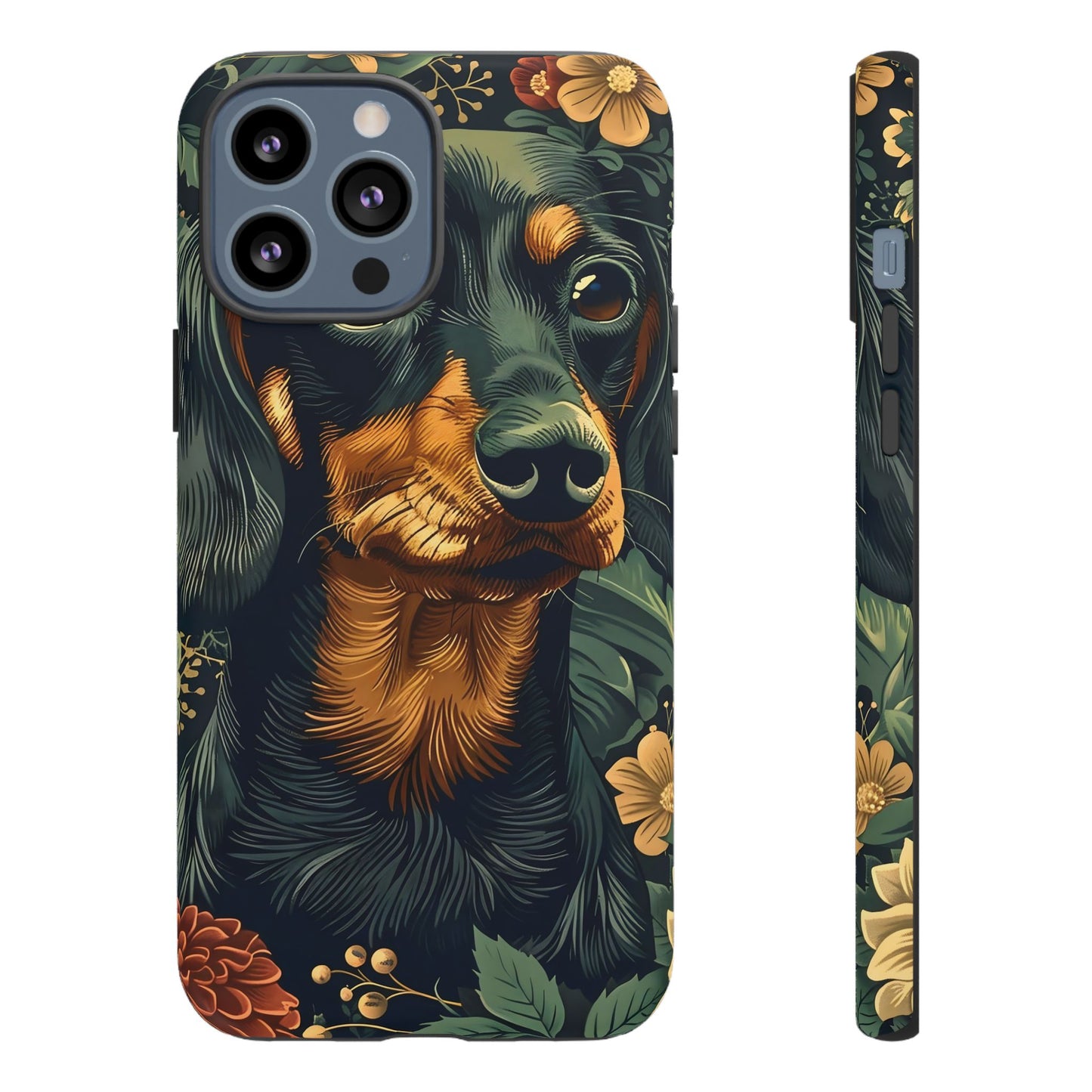 Dachshund Phone Case, Floral Pet Phone Cover, Dog Lover Gift, Tough Phone Case, Custom Dachshund Design, Unique Dog Owner Accessory