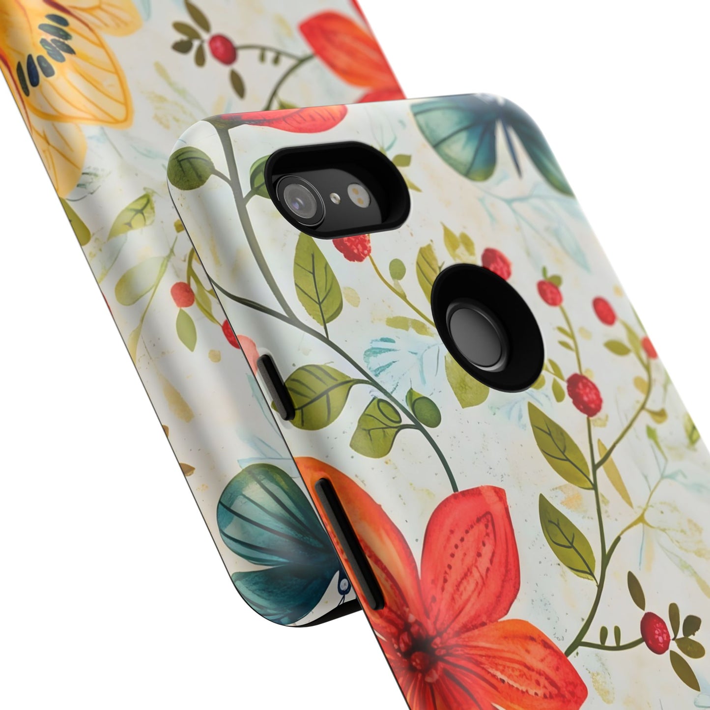 Floral Phone Case with Butterflies, Flower Design, Tough Phone Cover, Nature Lover Gift, Stylish Phone Accessory, Eco-Friendly