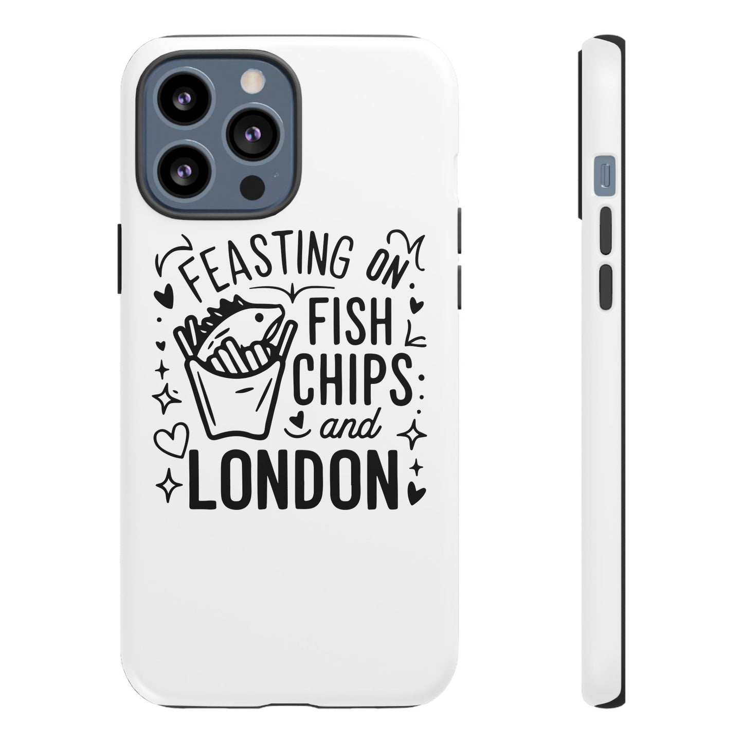 London Fish & Chips Phone Case | Fun Gift for Foodies, Travel Lovers, London Souvenir, Unique Accessories, Personalization Option