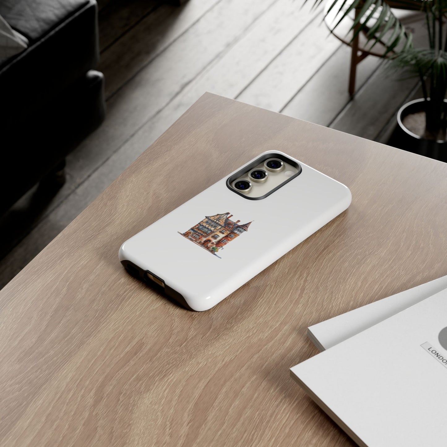 Artistic Phone Case with Vintage House Design
