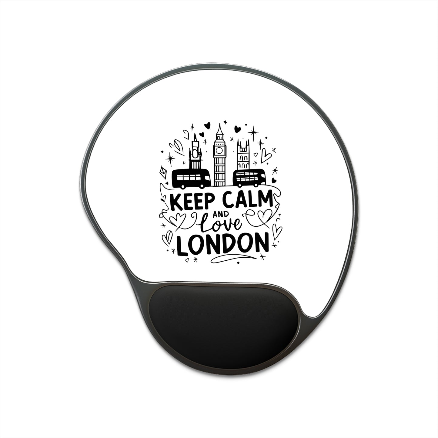 London Love Mouse Pad, Keep Calm Mousepad, Wrist Rest Pad, Office Desk Accessories, Gamer Gifts, Cute Laptop Décor
