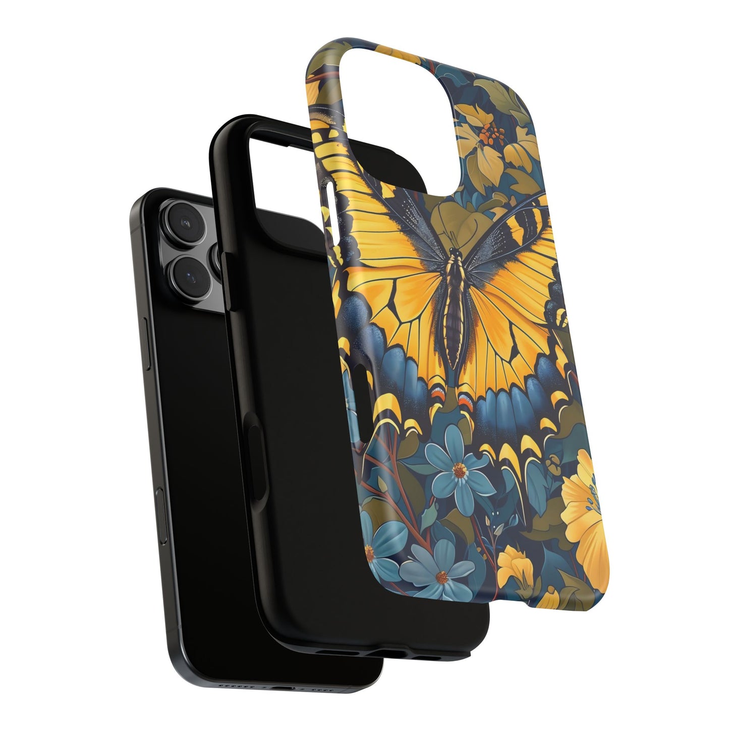 Colorful Butterfly Phone Case, Floral Design, Tough Cases, Protective Cover, Gifts for Nature Lovers, Birthday Present
