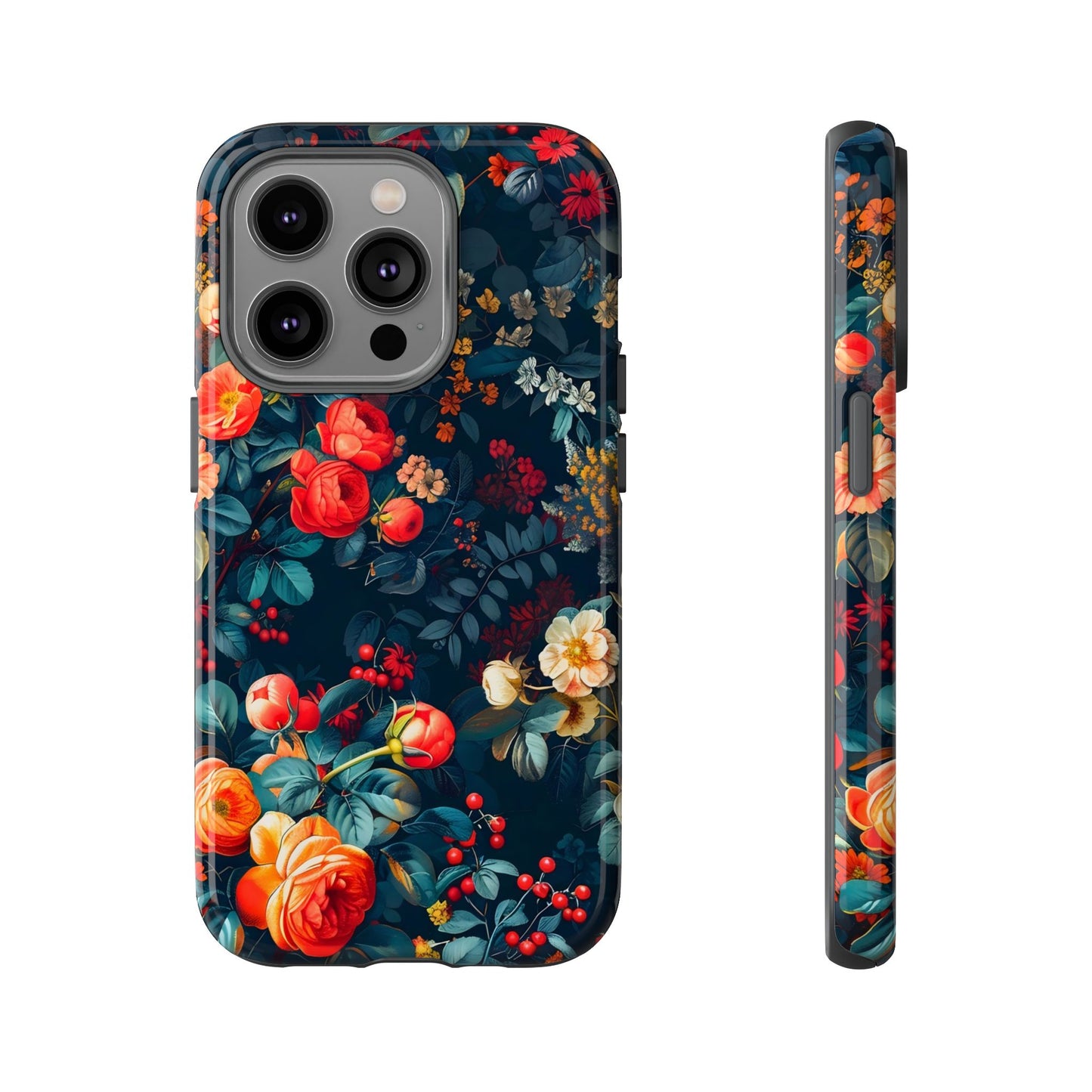 Floral Phone Case - Tough Cases, iPhone Protection, Elegant Floral Design, Gift for Her, Stylish Tech Accessory