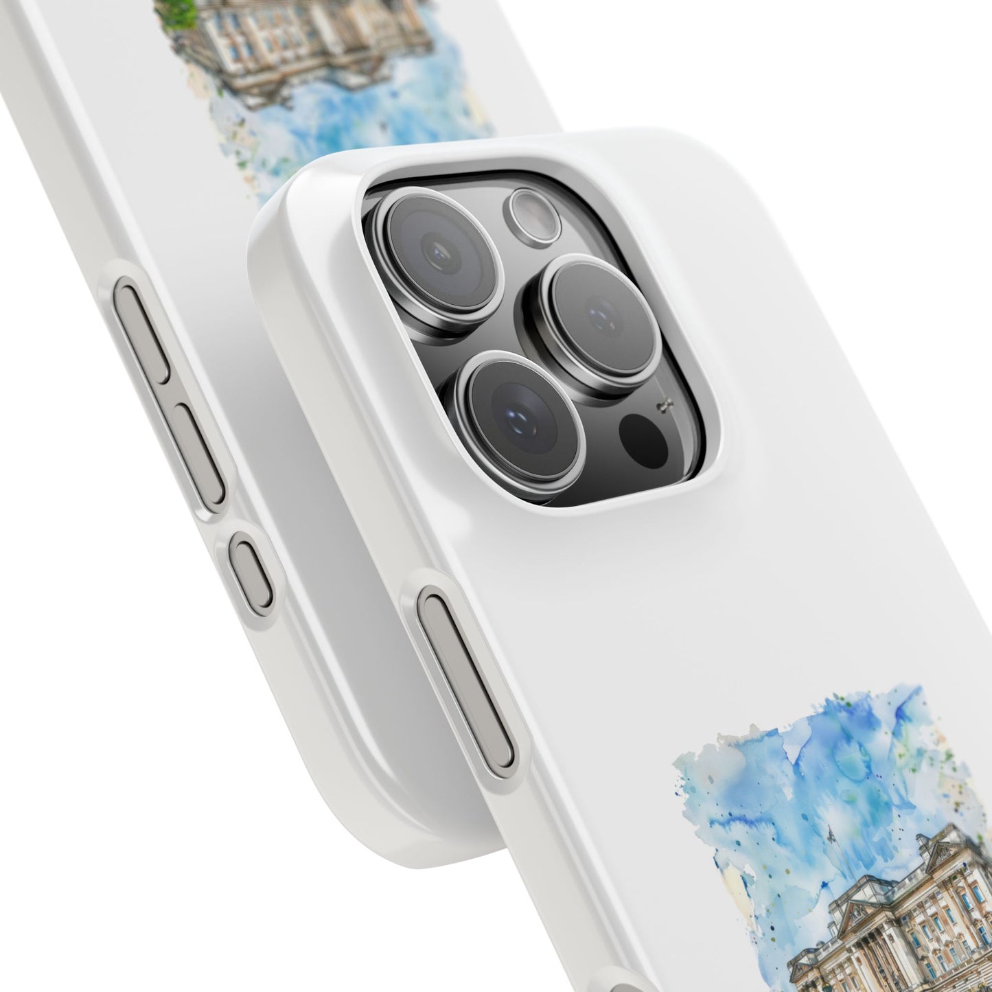 Artistic Slim Phone Case with Watercolor Design, Unique Phone Cover, Gift for Travelers, Stylish Mobile Accessory, Custom Phone Protection