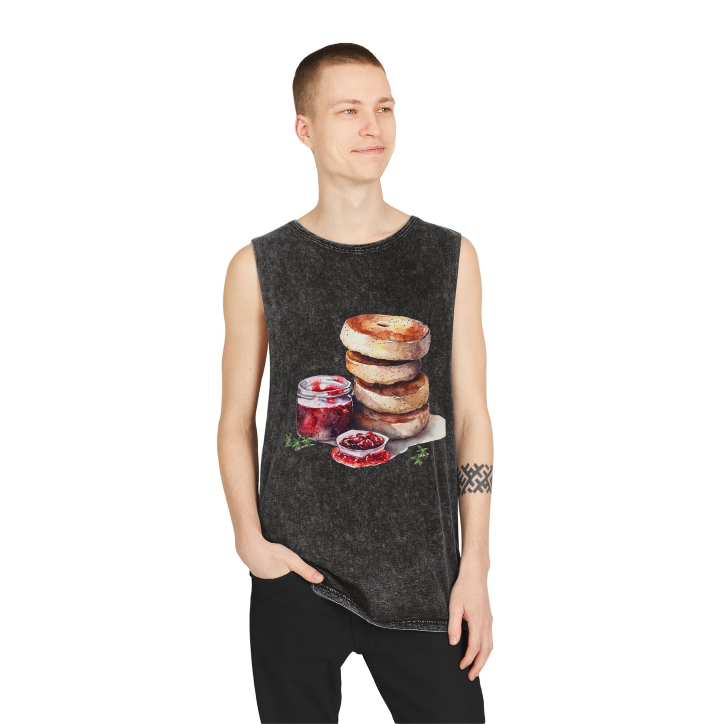 Unisex Stonewash Tank Top - British Food - Savory Classics and Traditional Delights