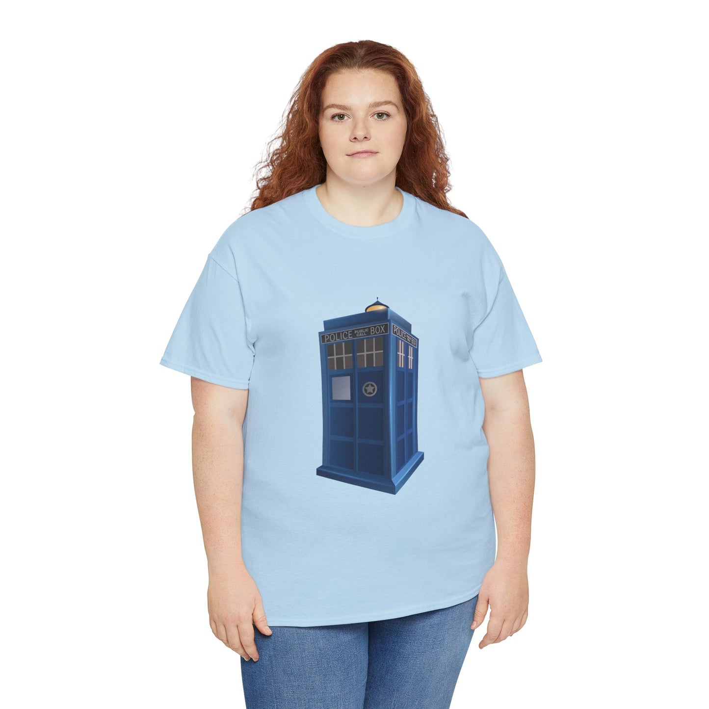 Unisex Heavy Cotton Tee - British Police Public Call Box - Iconic TARDIS
