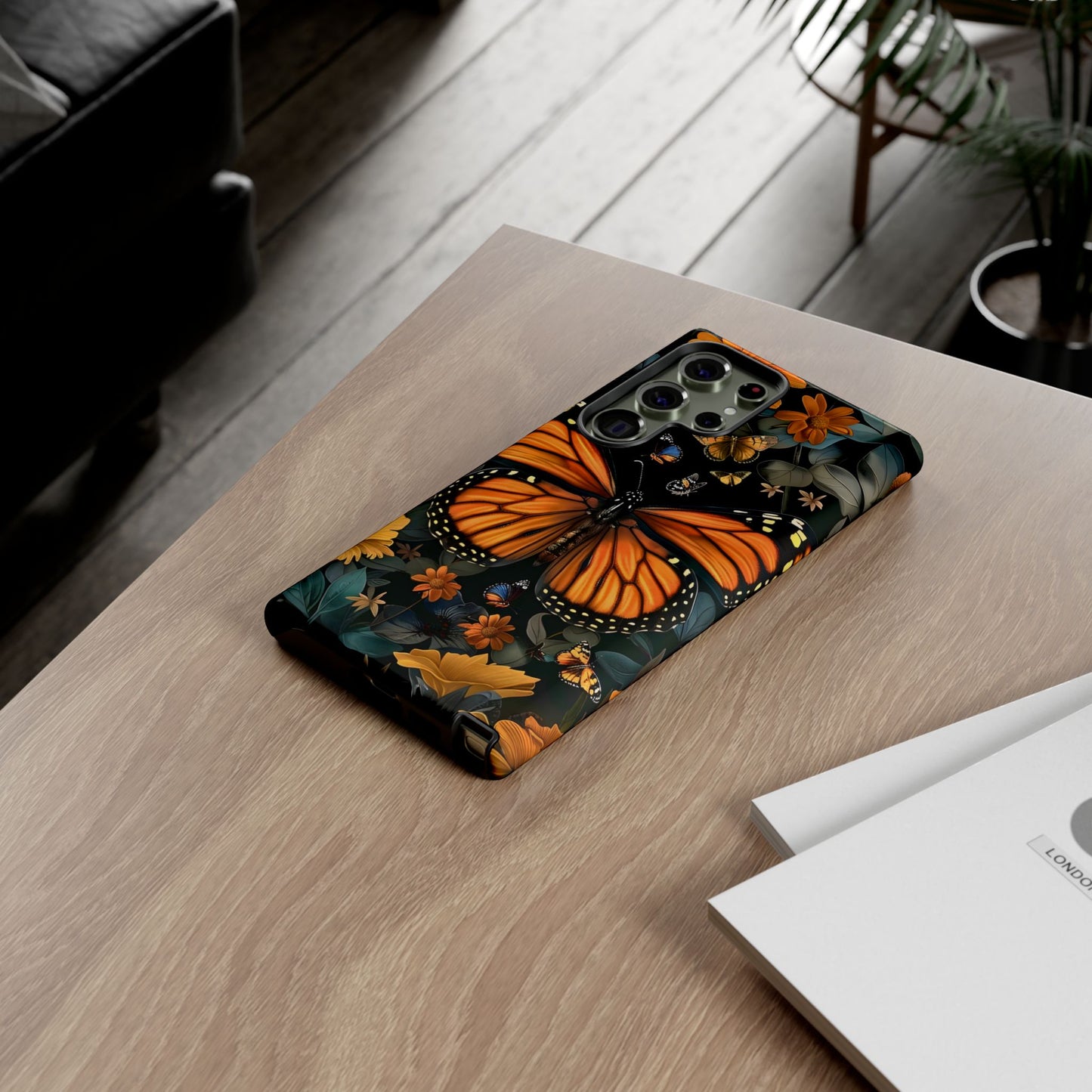 Monarch Butterfly Phone Case, Tough Cases, Nature Lover Gift, Floral Mobile Cover, Eco-Friendly Phone Accessory, Butterfly Design