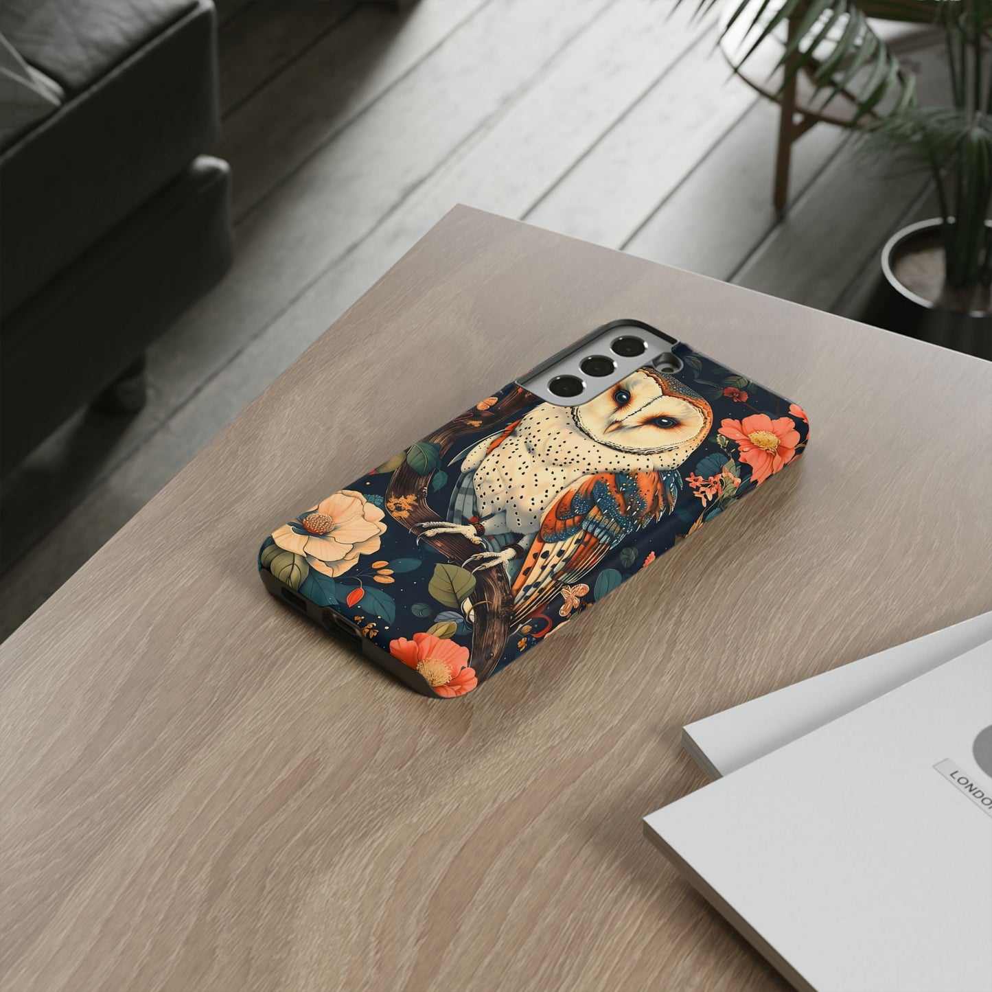 Owl Floral Phone Case - Tough Cases, Nature Lover Gift, Cute Protection, Floral Design, Bird Aesthetic, Animal Lover