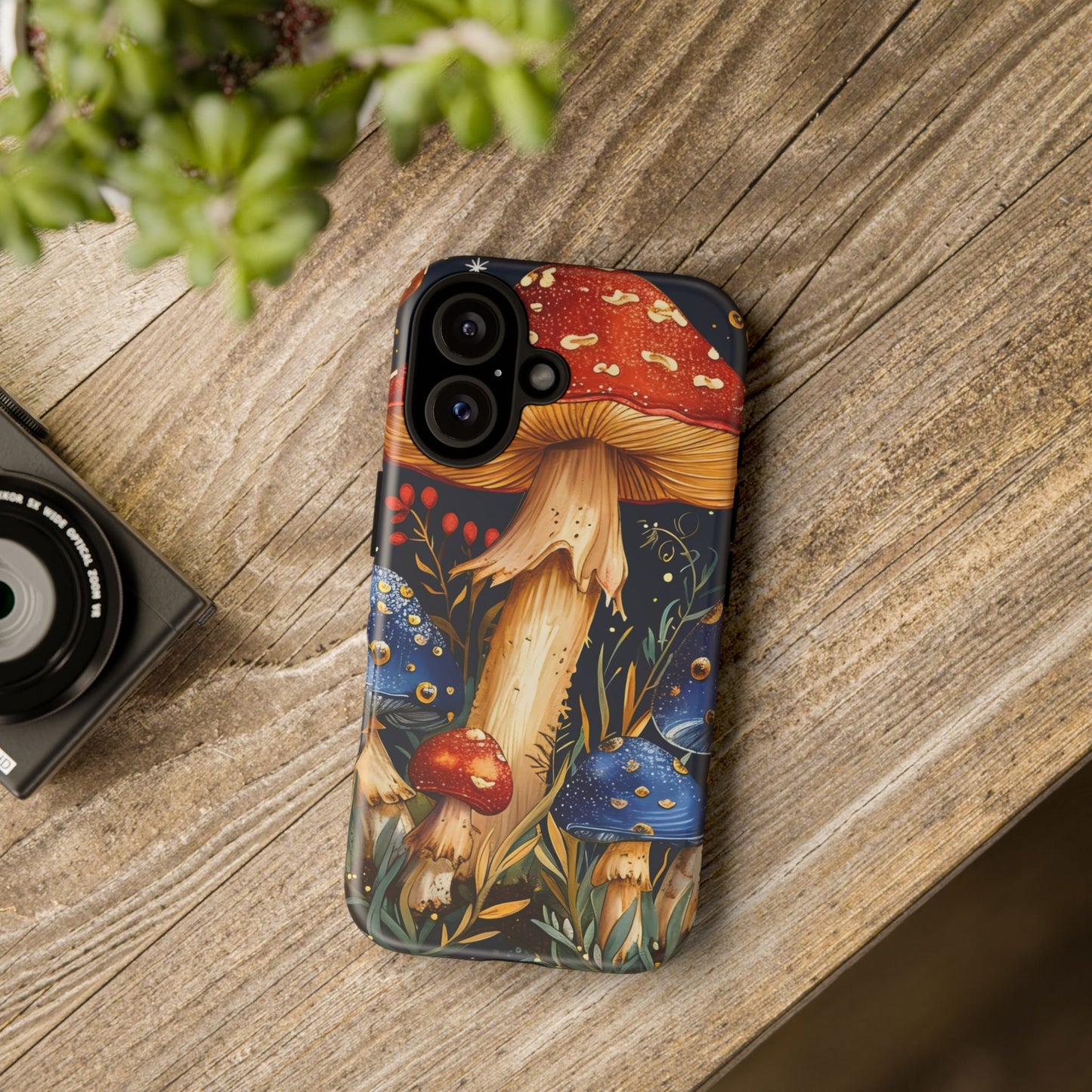 Colorful Mushroom Phone Case, Tough Cases with Nature Design, Gift for Nature Lovers, Artistic Phone Protector, Gift for Her