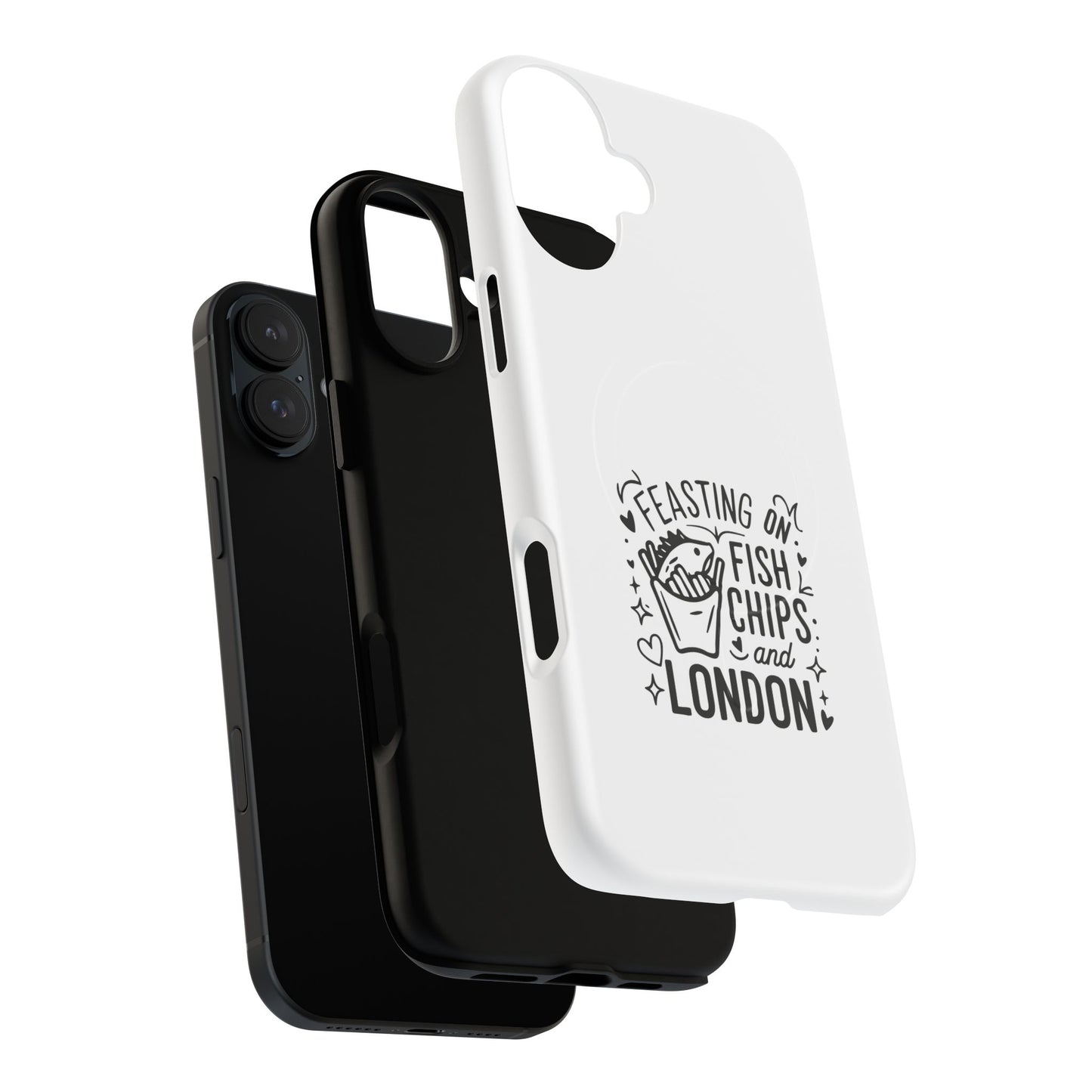 Fish and Chips Magnetic Phone Case, Travel Gift, London Souvenir, Cute Phone Cover, Unique Cell Phone Accessories, Fun British Design