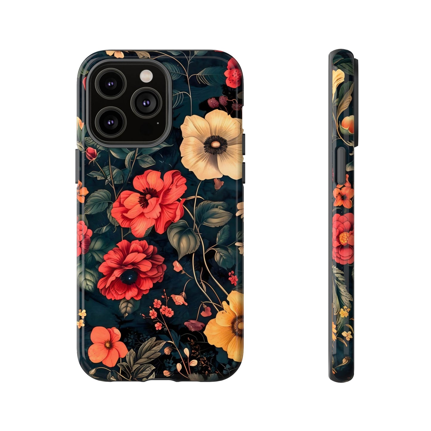 Floral Phone Case, Tough Cases, Flower Motif, Protective Cover, Gift for Her, Floral Design, Spring Accessory