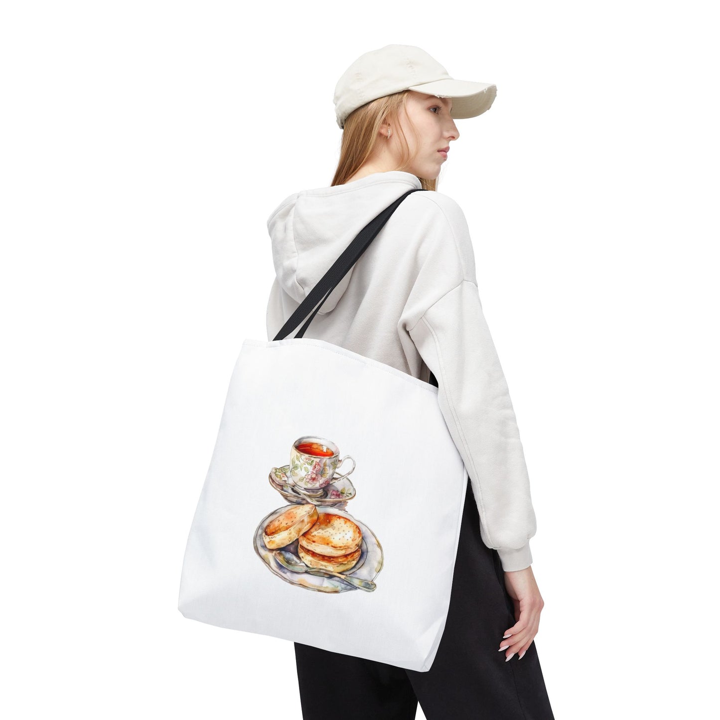 Charming Tea Time Tote Bag, Perfect for Tea Lovers, Gifts for Her, Stylish Shopping Bag, AOP Design Tote, Cozy Winter Accessory