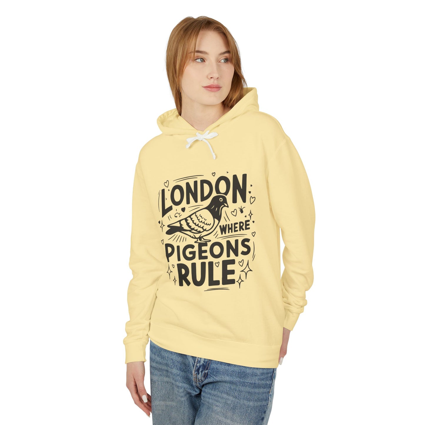 Unisex Lightweight Hooded Sweatshirt - London Where Pigeons Rule