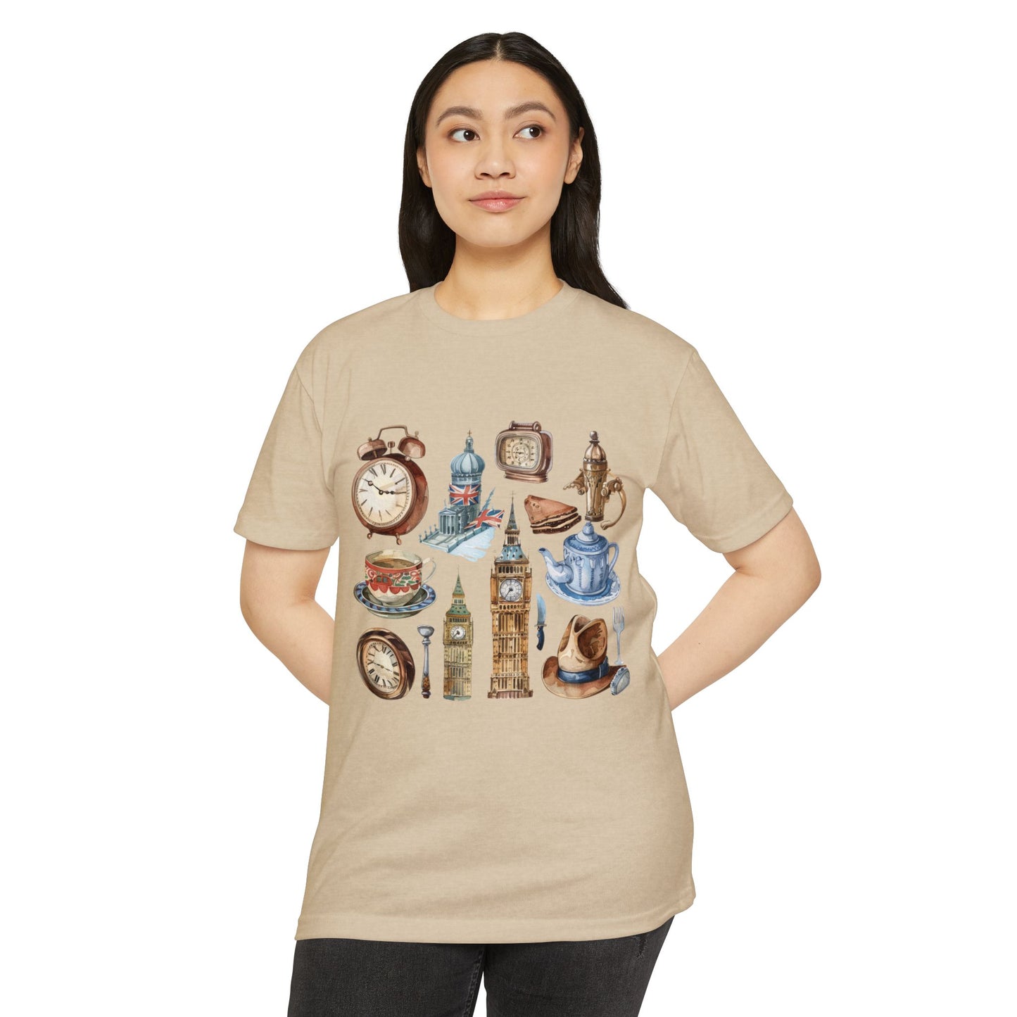 Unisex CVC Jersey T-shirt - Cultural Touchstones - Iconic England Designs