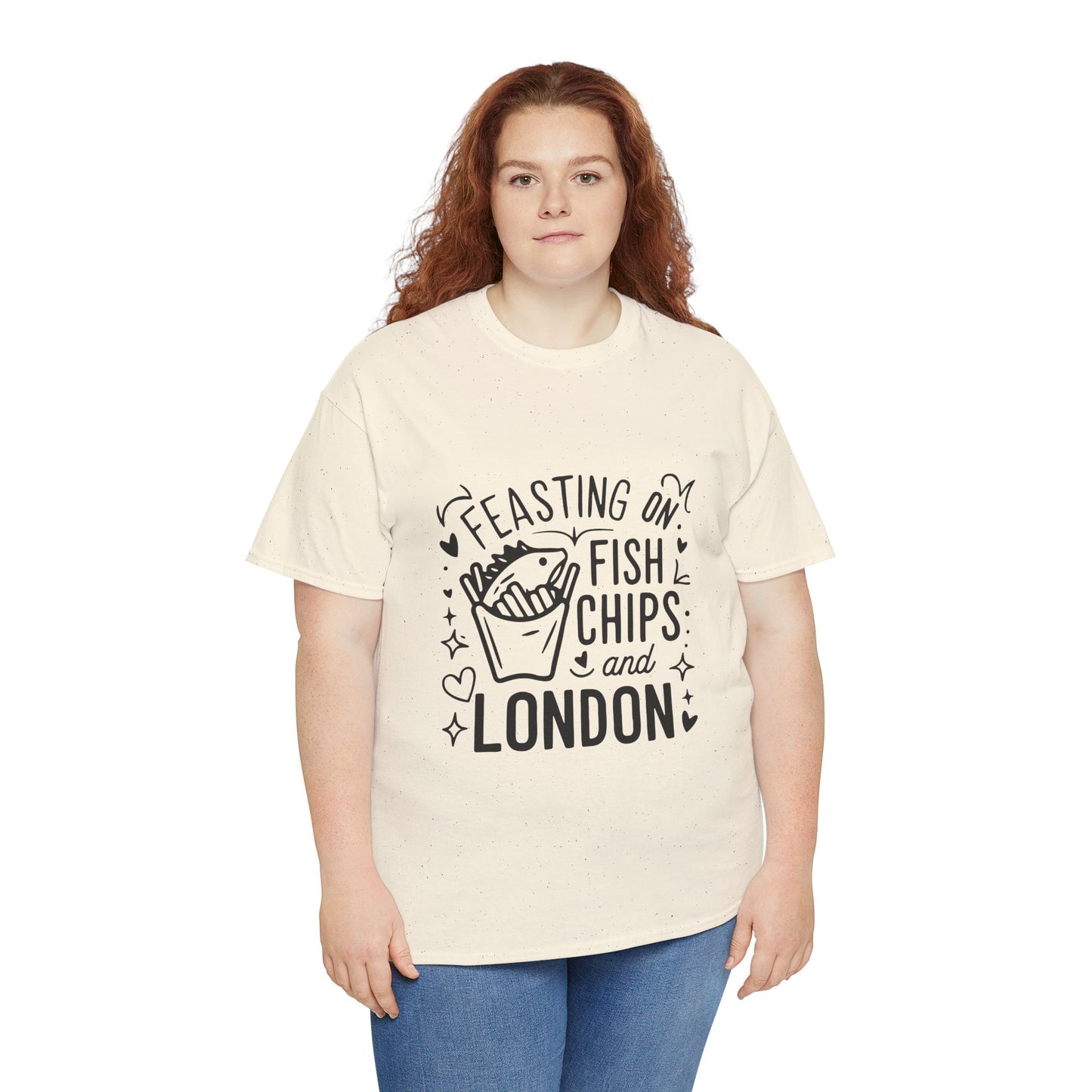 Unisex Heavy Cotton Tee - Fish Chips and London