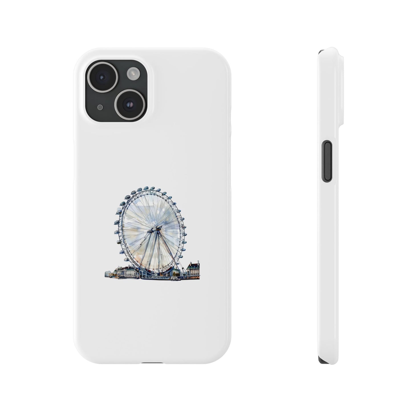 Scenic Slim Phone Cases with London Eye Design, Artistic Phone Holder for Travelers, Minimalist Gift, Stylish Accessory, Durable Protection