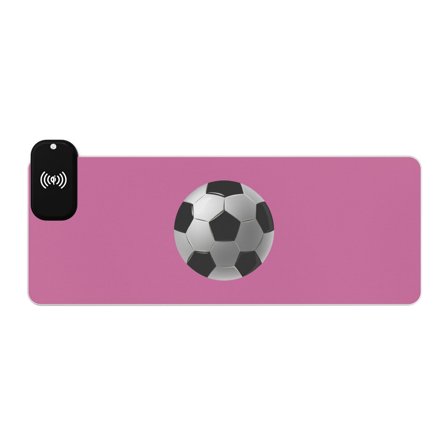 Black and White Soccer Ball - LED Gaming Mouse Pad with Wireless Charging, Ideal for Gamers, Modern Desk Decor, Perfect Gift for Birthdays, Holidays, and More