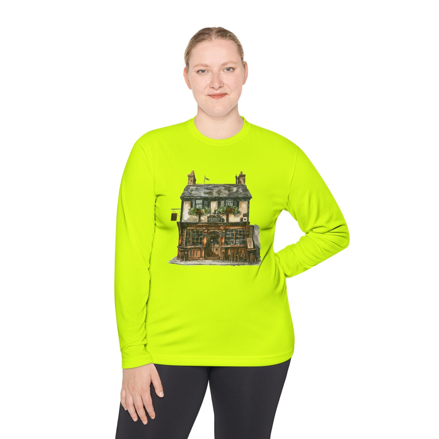 Unisex Lightweight Long Sleeve Tee - Rustic Retreat - The Quintessential British Village House