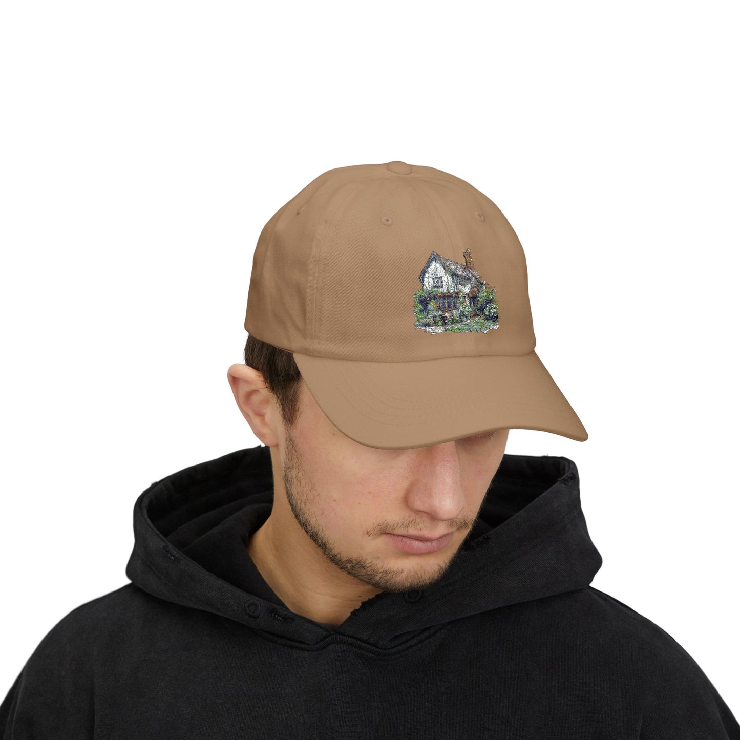 Classic Dad Cap with Charming House Design, Dad Hat Gift, Summer Accessory, Outdoor Cap, Casual Style