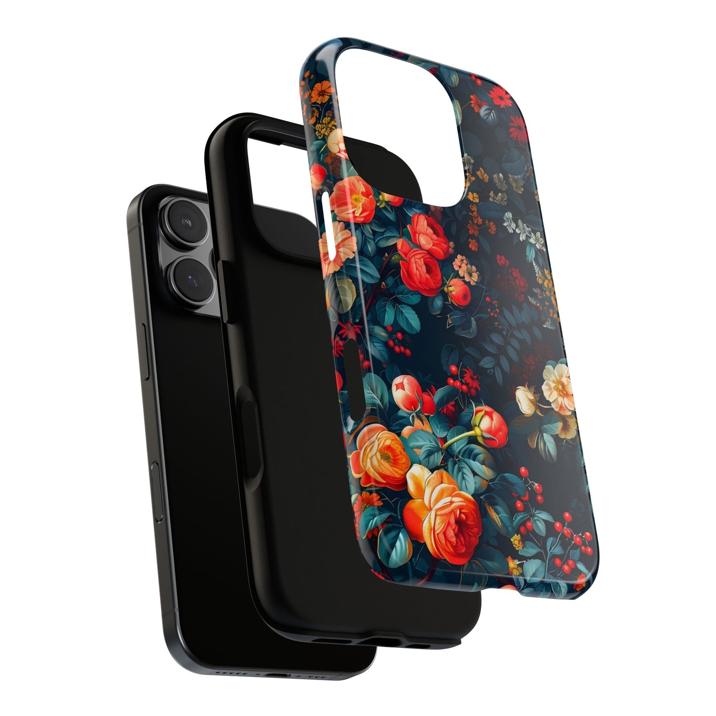 Floral Phone Case - Tough Cases, iPhone Protection, Elegant Floral Design, Gift for Her, Stylish Tech Accessory