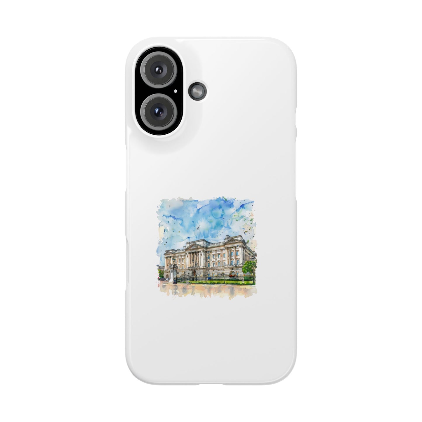 Artistic Slim Phone Case with Watercolor Design, Unique Phone Cover, Gift for Travelers, Stylish Mobile Accessory, Custom Phone Protection