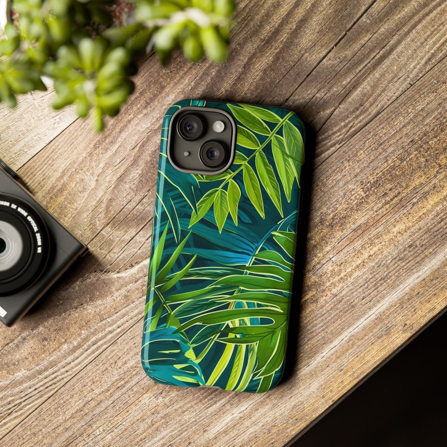 Tropical Phone Case - Durable Green Leaf Design, Eco-Friendly Gift, Trendy Accessory, Nature Lover's Case, Summer Vibes