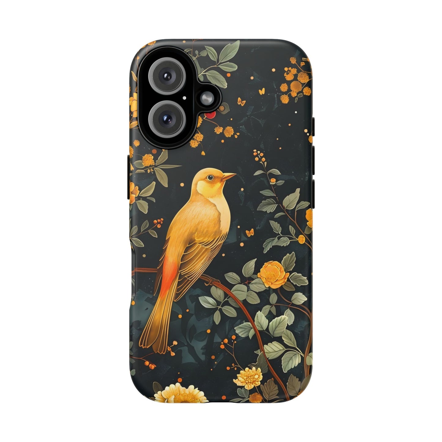 Floral Phone Case, Tough Cases with Bird Design, Nature Lover Gift, Stylish Protection, Birthday Present, Floral Phone Cover
