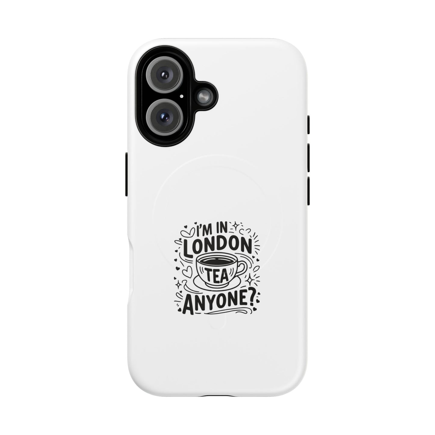 Magnetic Phone Case with London Tea Design, Tough Mobile Cover, Gift for Tea Lovers, Travel Accessory, Unique Phone Protector