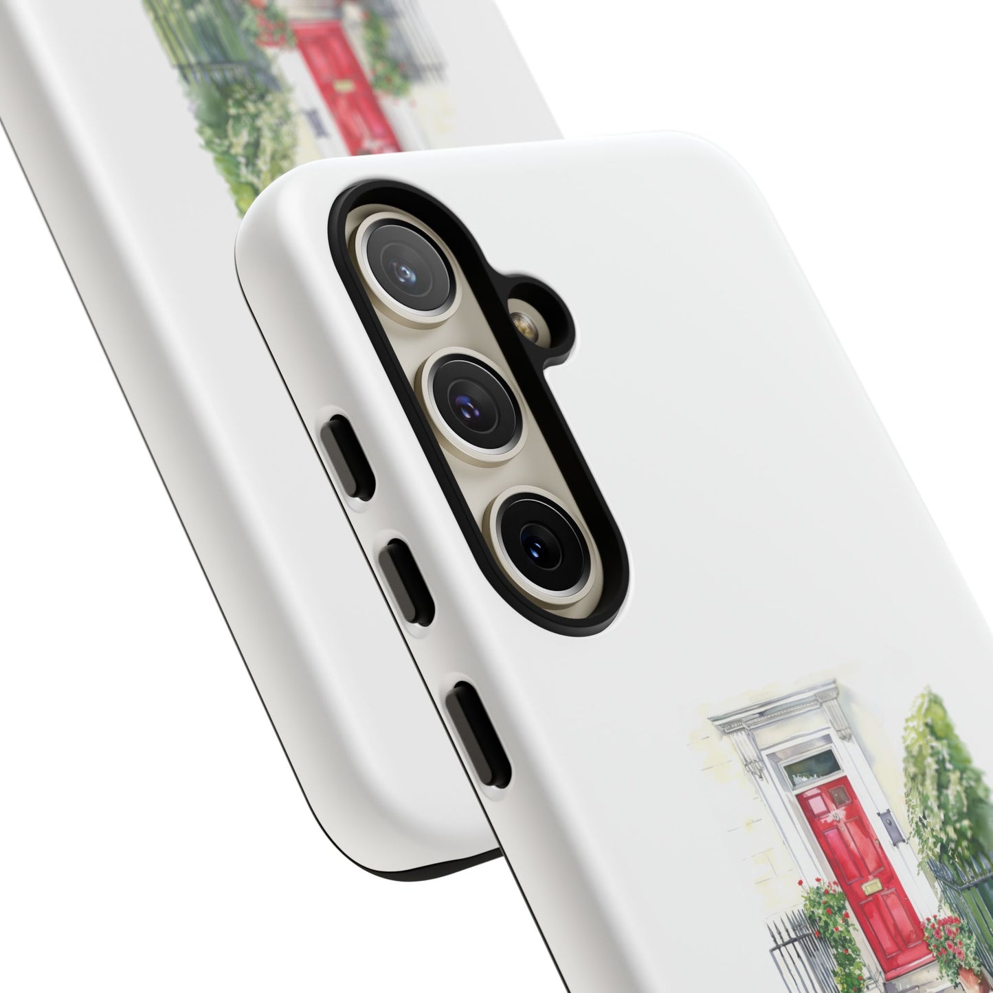 Artistic Phone Case - Charming Red Door Design for Stylish Protection